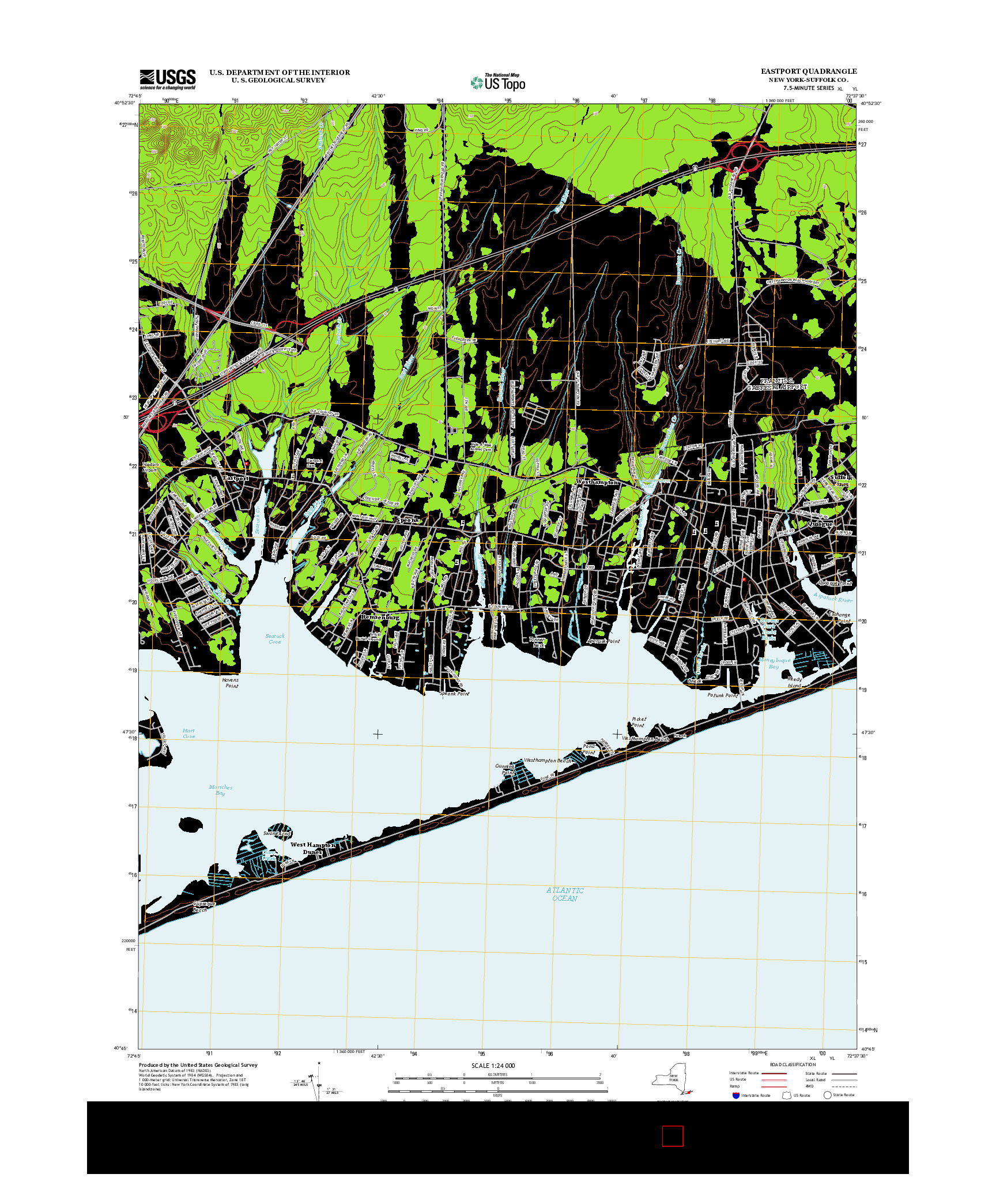 USGS US TOPO 7.5-MINUTE MAP FOR EASTPORT, NY 2013
