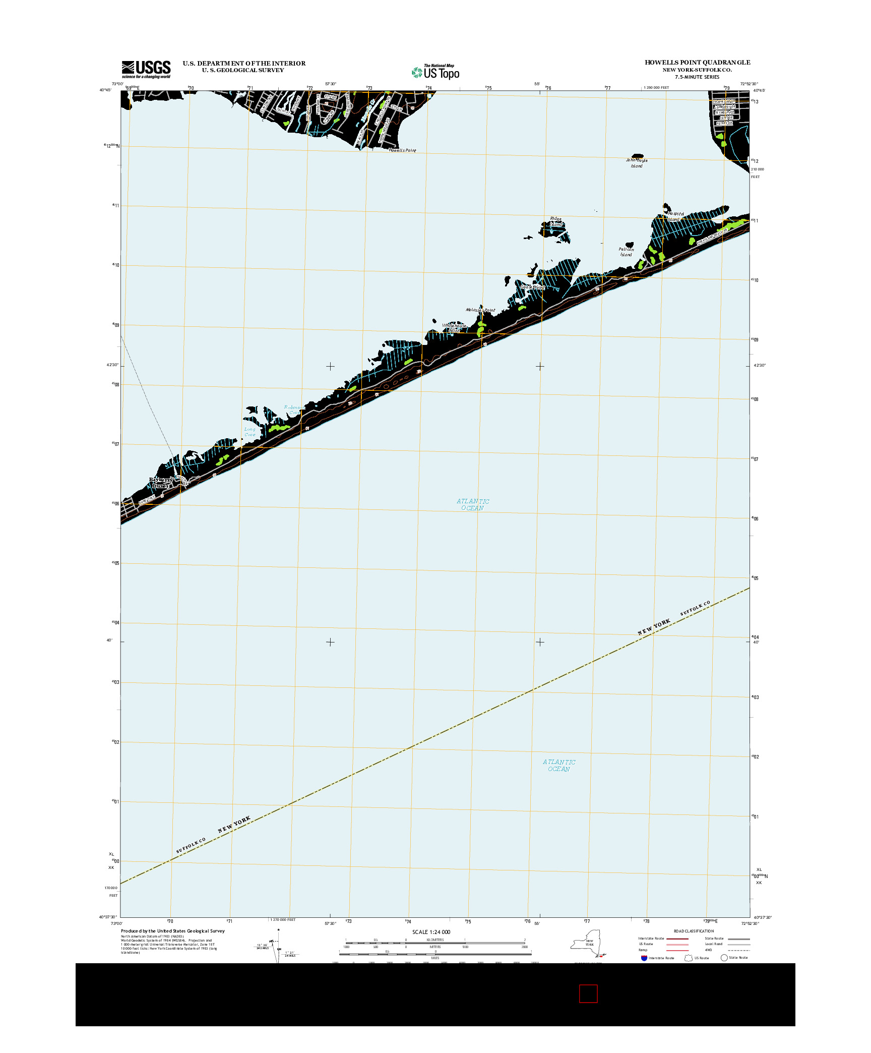 USGS US TOPO 7.5-MINUTE MAP FOR HOWELLS POINT, NY 2013