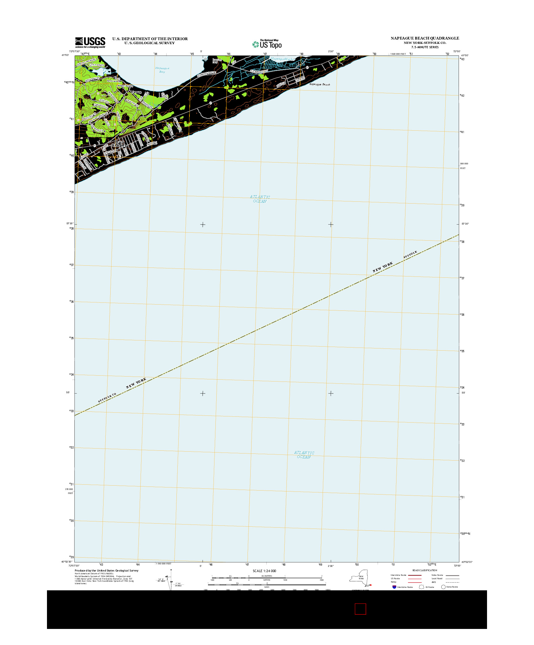 USGS US TOPO 7.5-MINUTE MAP FOR NAPEAGUE BEACH, NY 2013