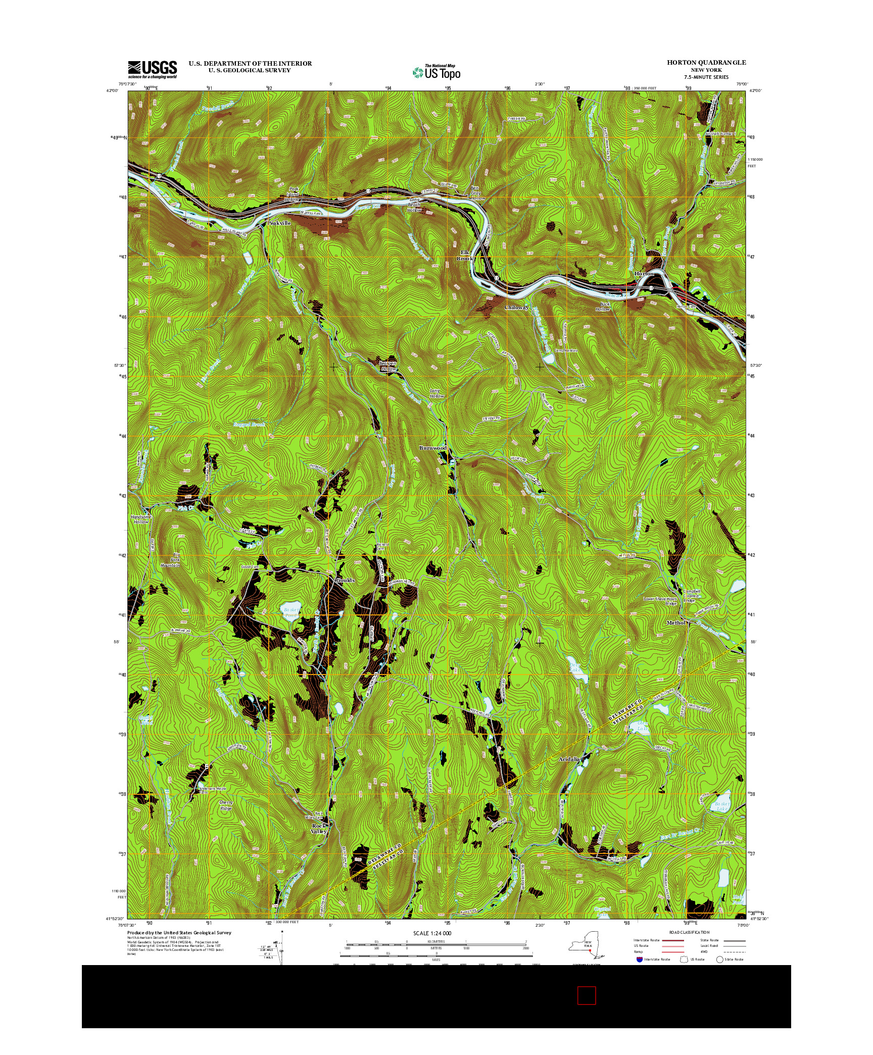 USGS US TOPO 7.5-MINUTE MAP FOR HORTON, NY 2013