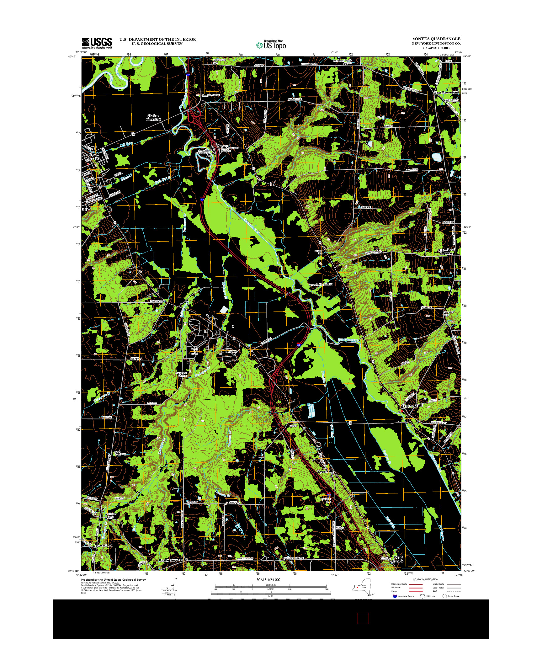 USGS US TOPO 7.5-MINUTE MAP FOR SONYEA, NY 2013