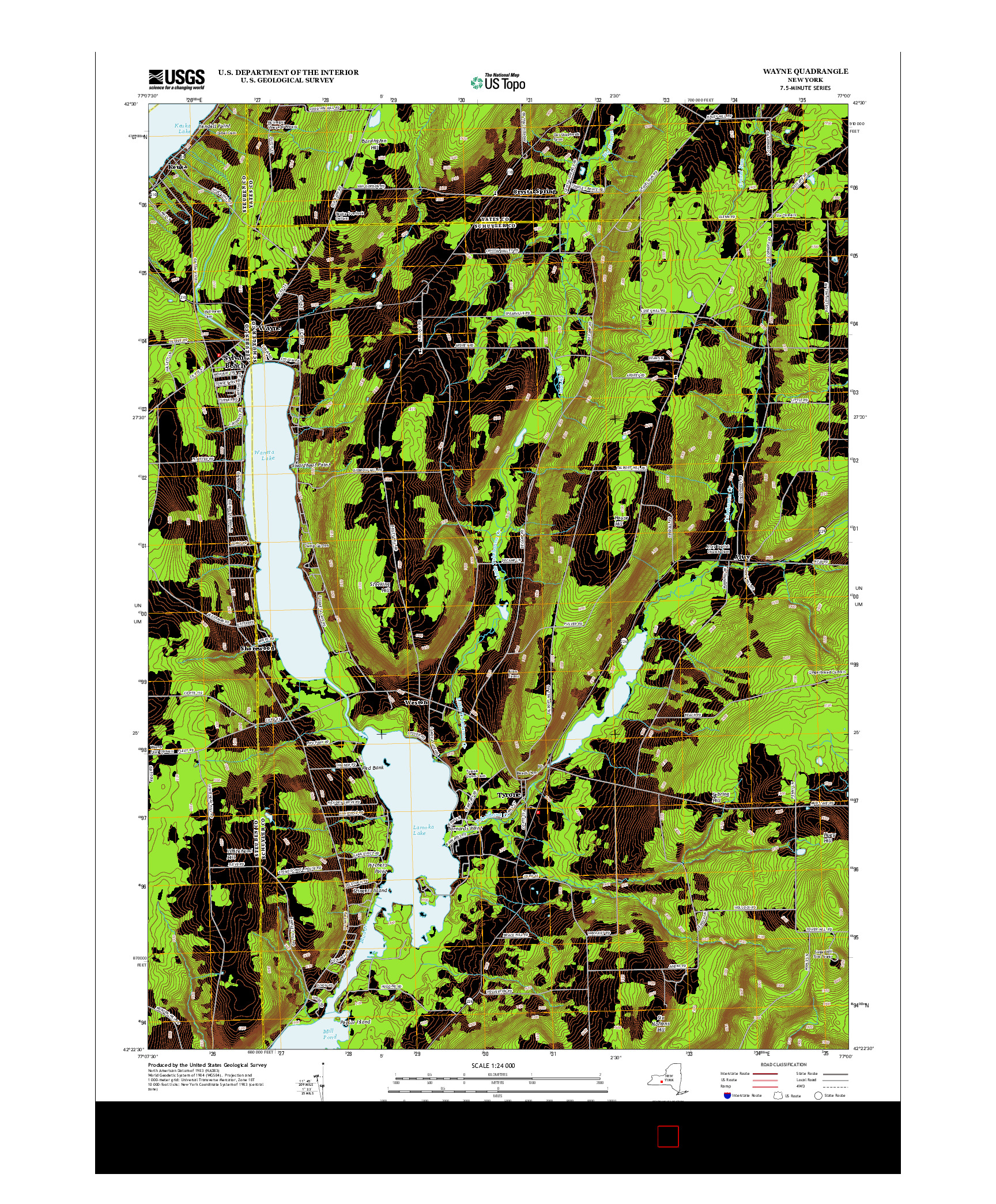 USGS US TOPO 7.5-MINUTE MAP FOR WAYNE, NY 2013