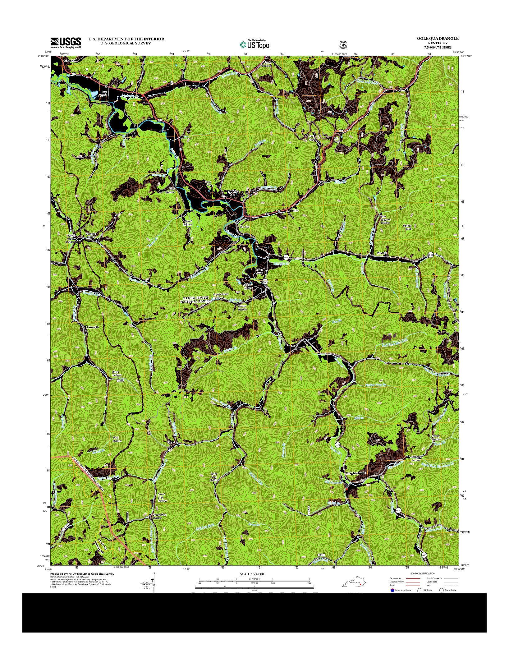 USGS US TOPO 7.5-MINUTE MAP FOR OGLE, KY 2013