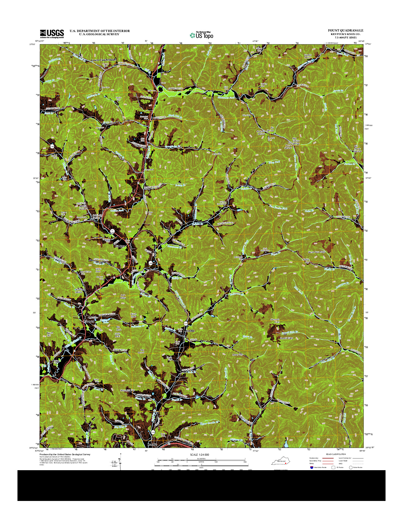 USGS US TOPO 7.5-MINUTE MAP FOR FOUNT, KY 2013