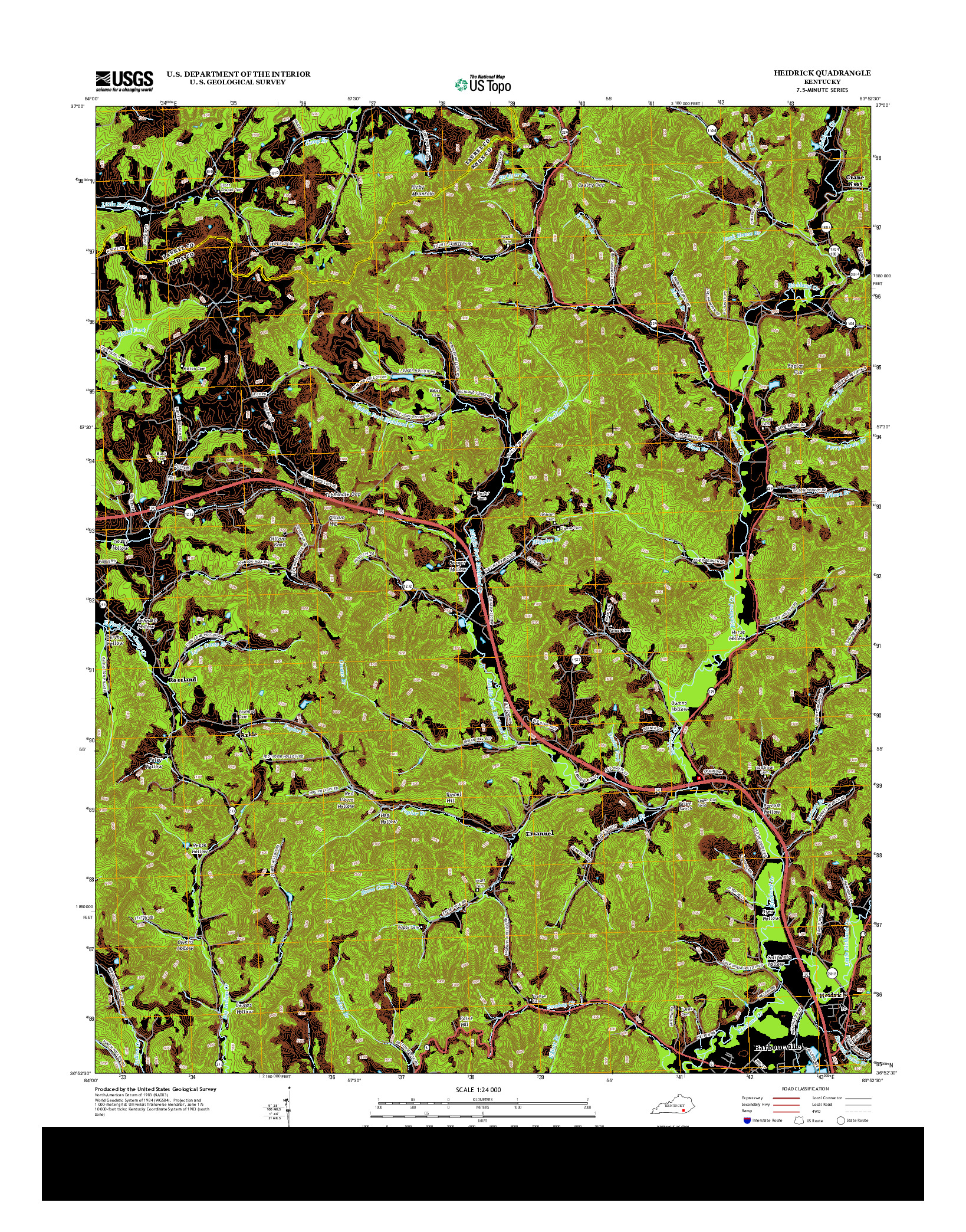 USGS US TOPO 7.5-MINUTE MAP FOR HEIDRICK, KY 2013