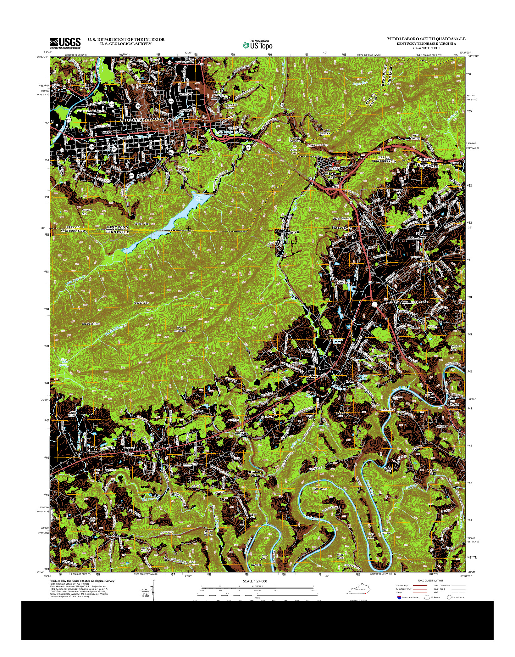 USGS US TOPO 7.5-MINUTE MAP FOR MIDDLESBORO SOUTH, KY-TN-VA 2013