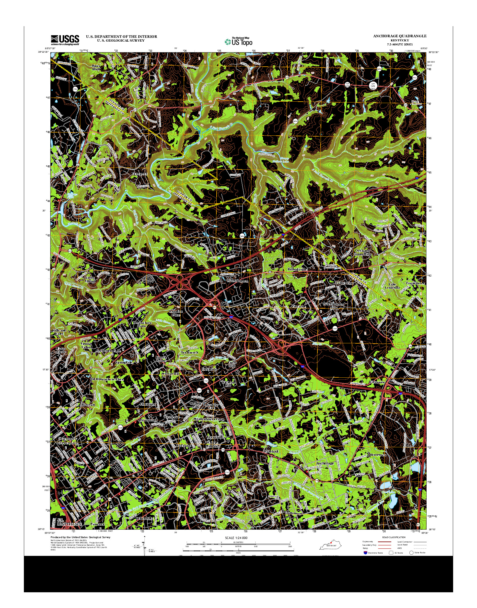 USGS US TOPO 7.5-MINUTE MAP FOR ANCHORAGE, KY 2013