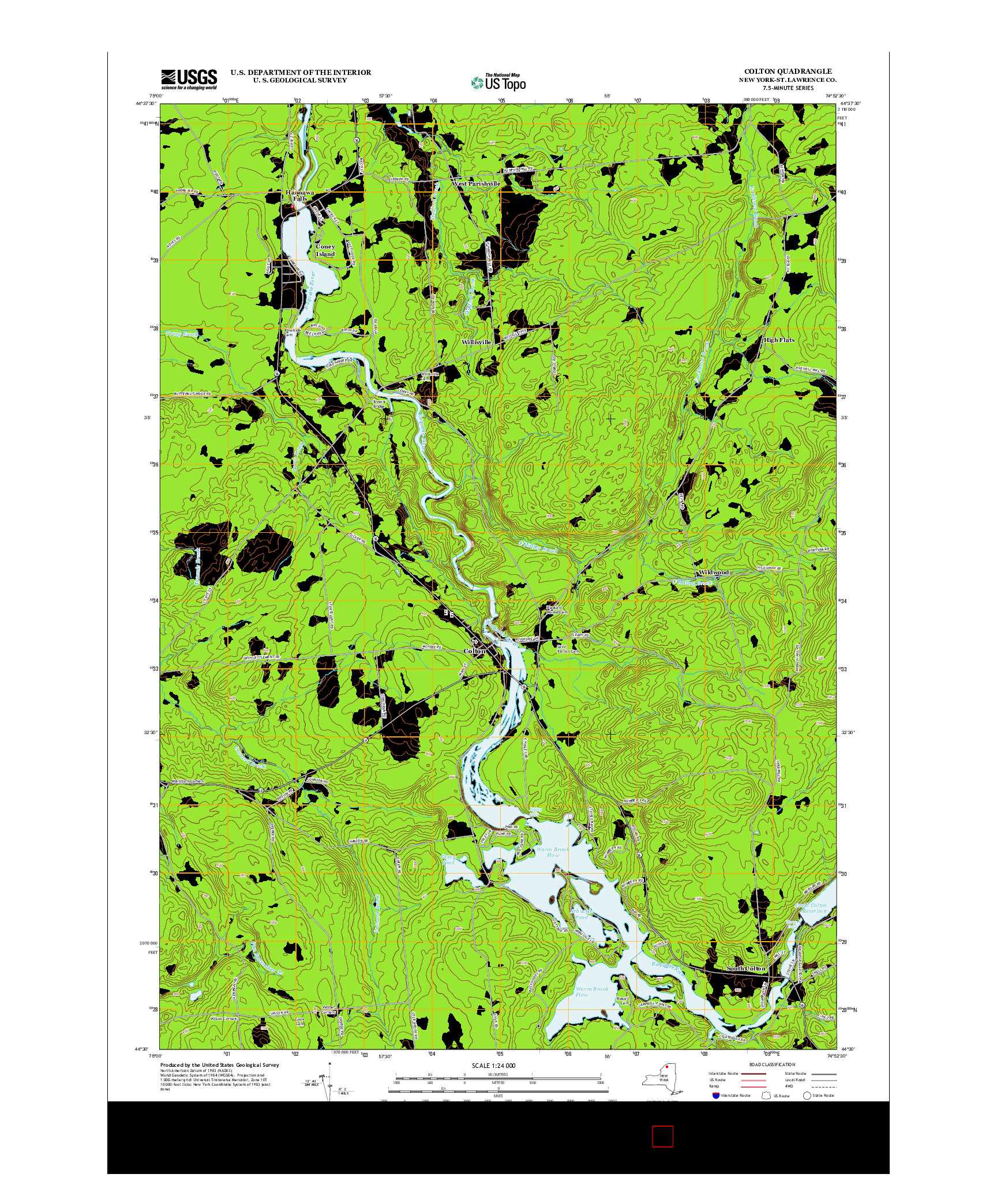 USGS US TOPO 7.5-MINUTE MAP FOR COLTON, NY 2013