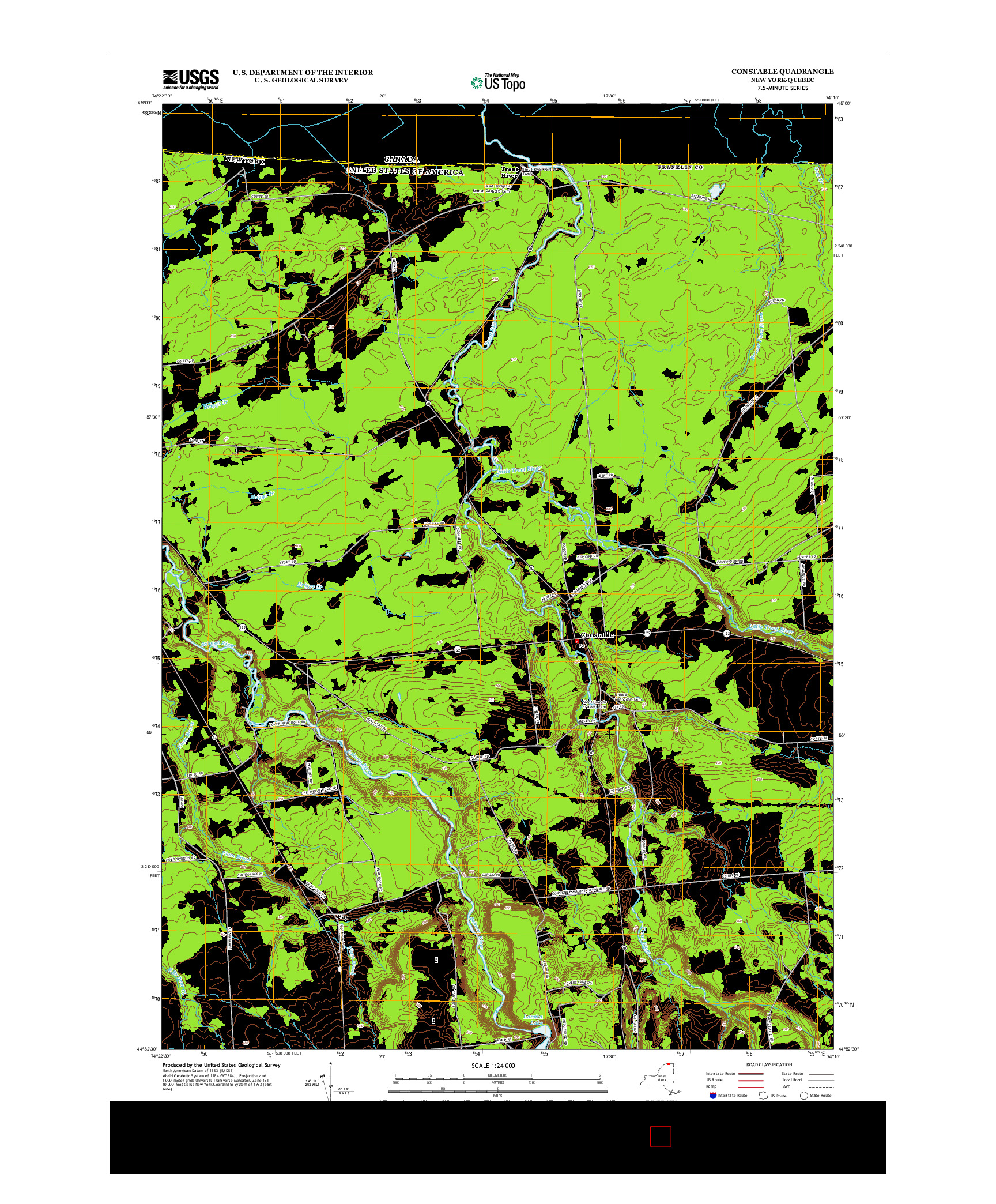 USGS US TOPO 7.5-MINUTE MAP FOR CONSTABLE, NY-QC 2013