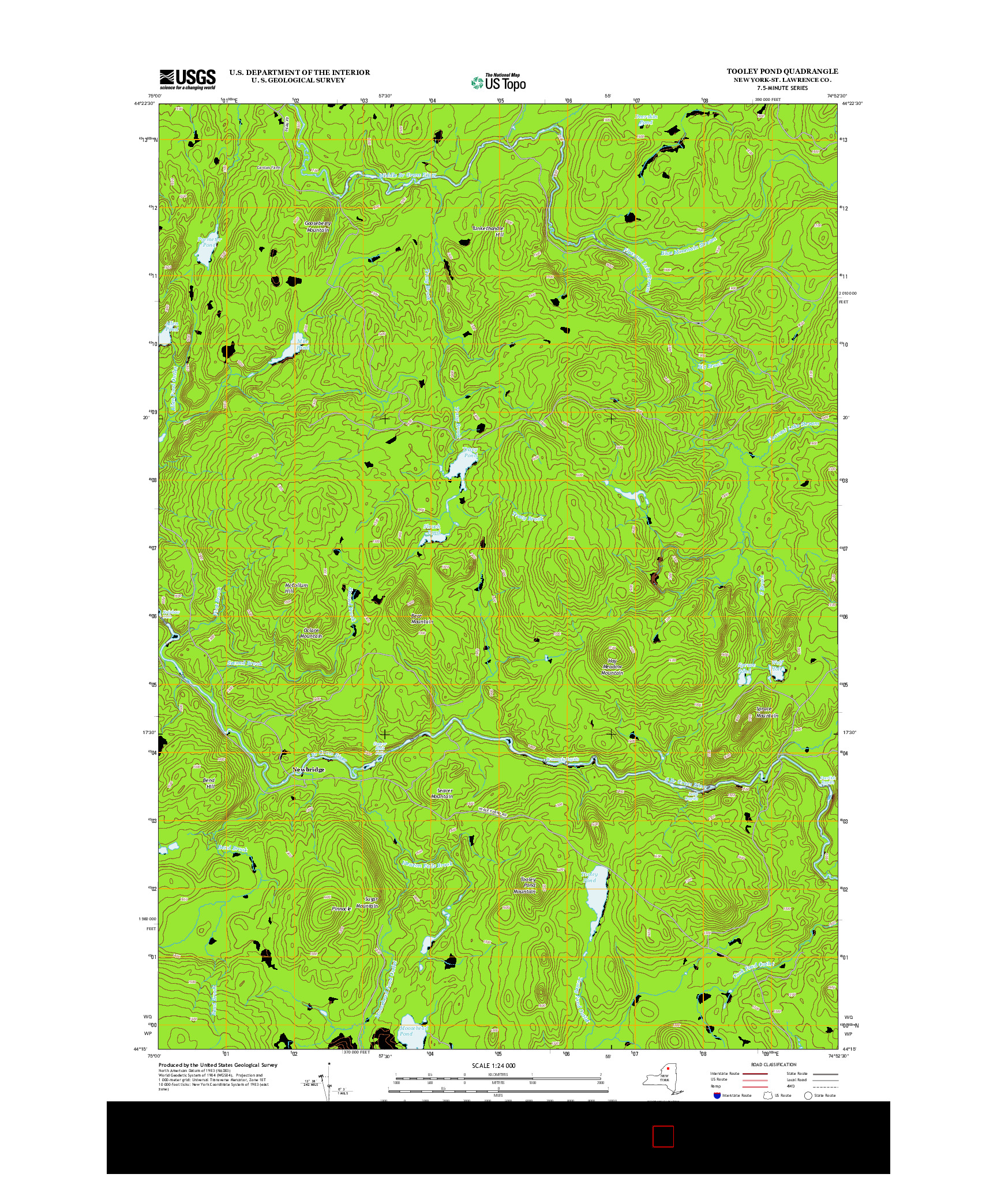 USGS US TOPO 7.5-MINUTE MAP FOR TOOLEY POND, NY 2013
