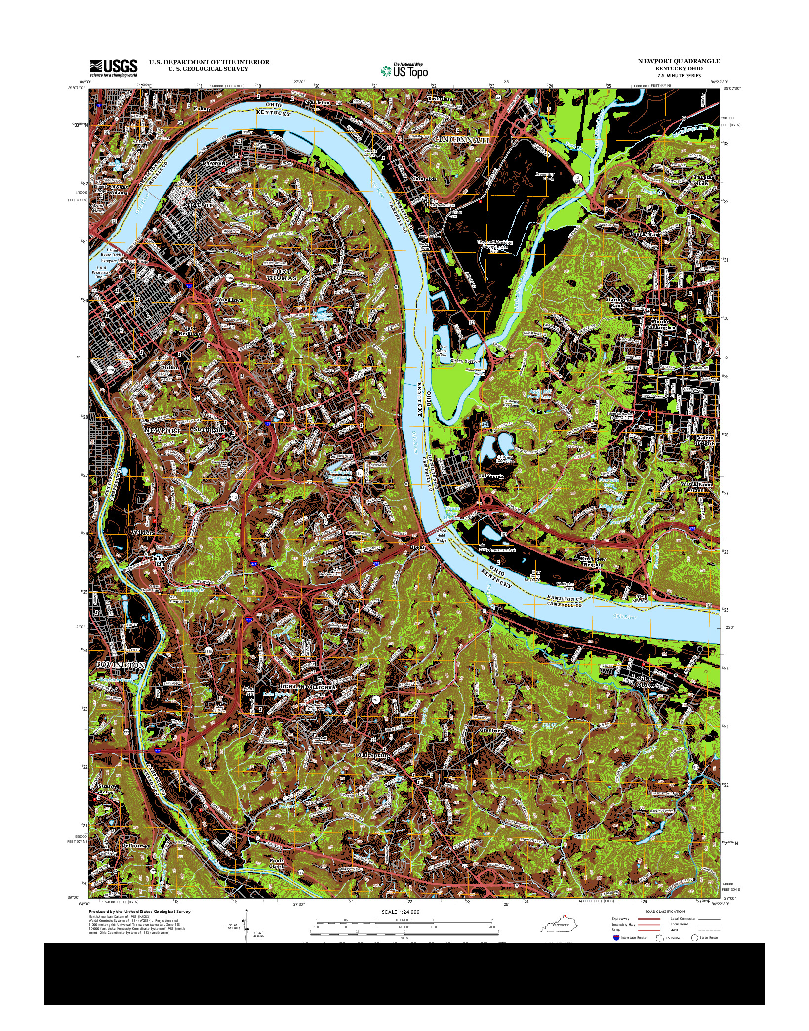USGS US TOPO 7.5-MINUTE MAP FOR NEWPORT, KY-OH 2013