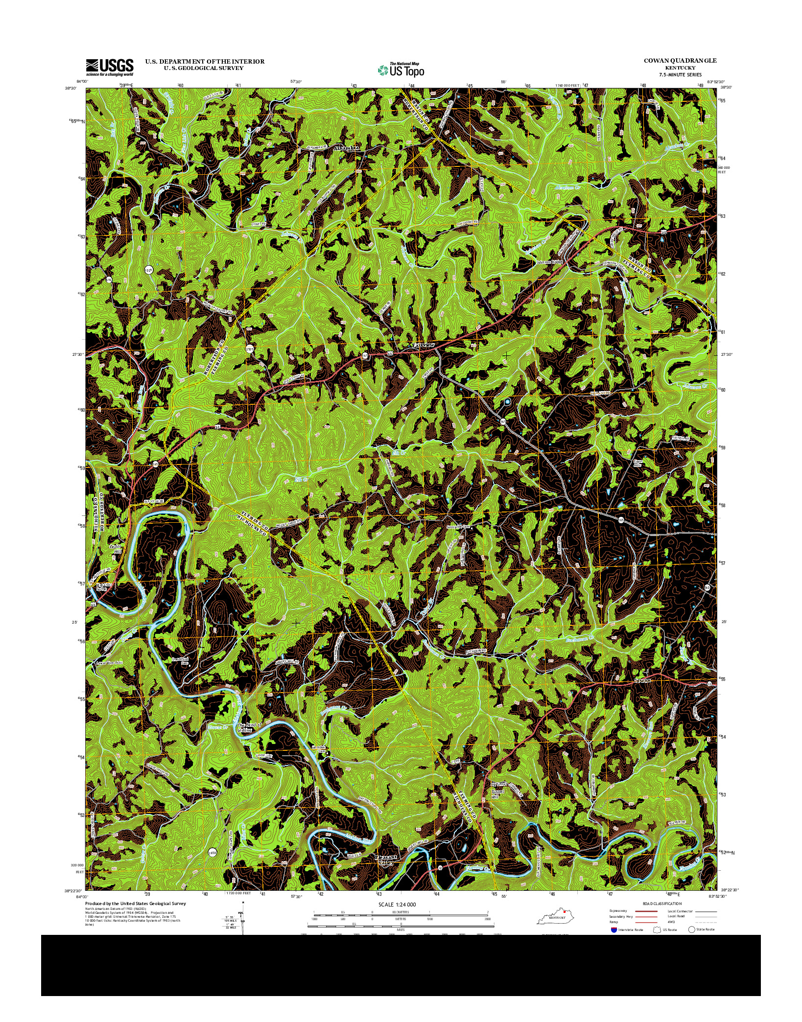 USGS US TOPO 7.5-MINUTE MAP FOR COWAN, KY 2013