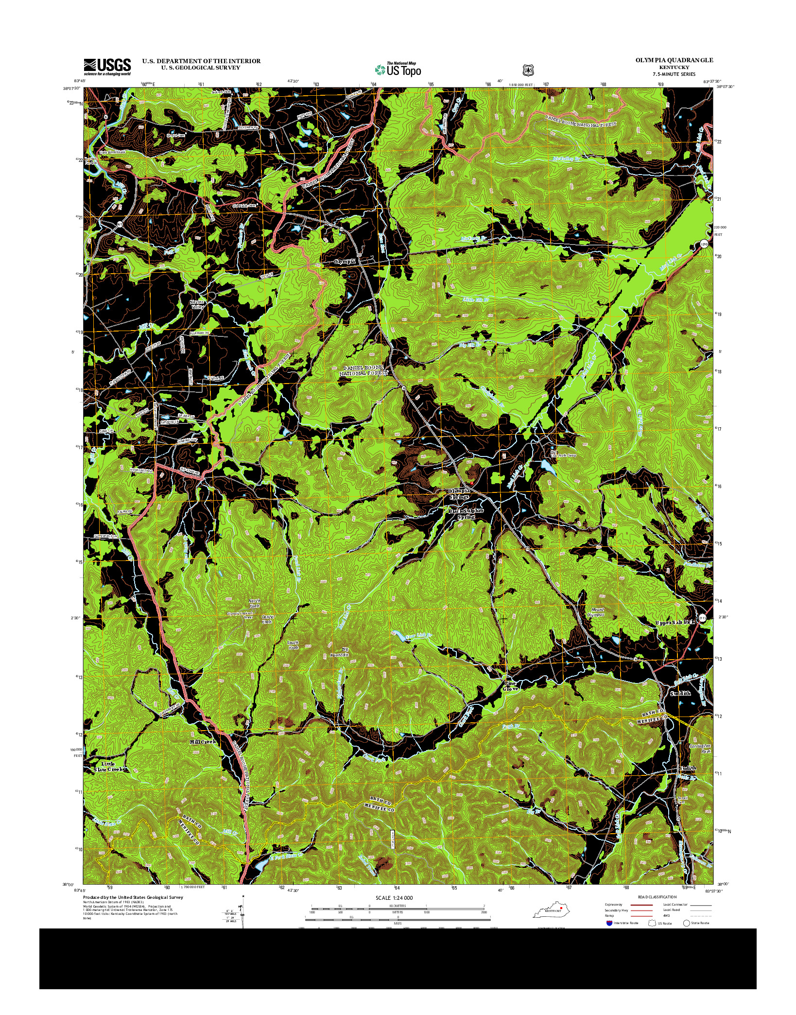 USGS US TOPO 7.5-MINUTE MAP FOR OLYMPIA, KY 2013