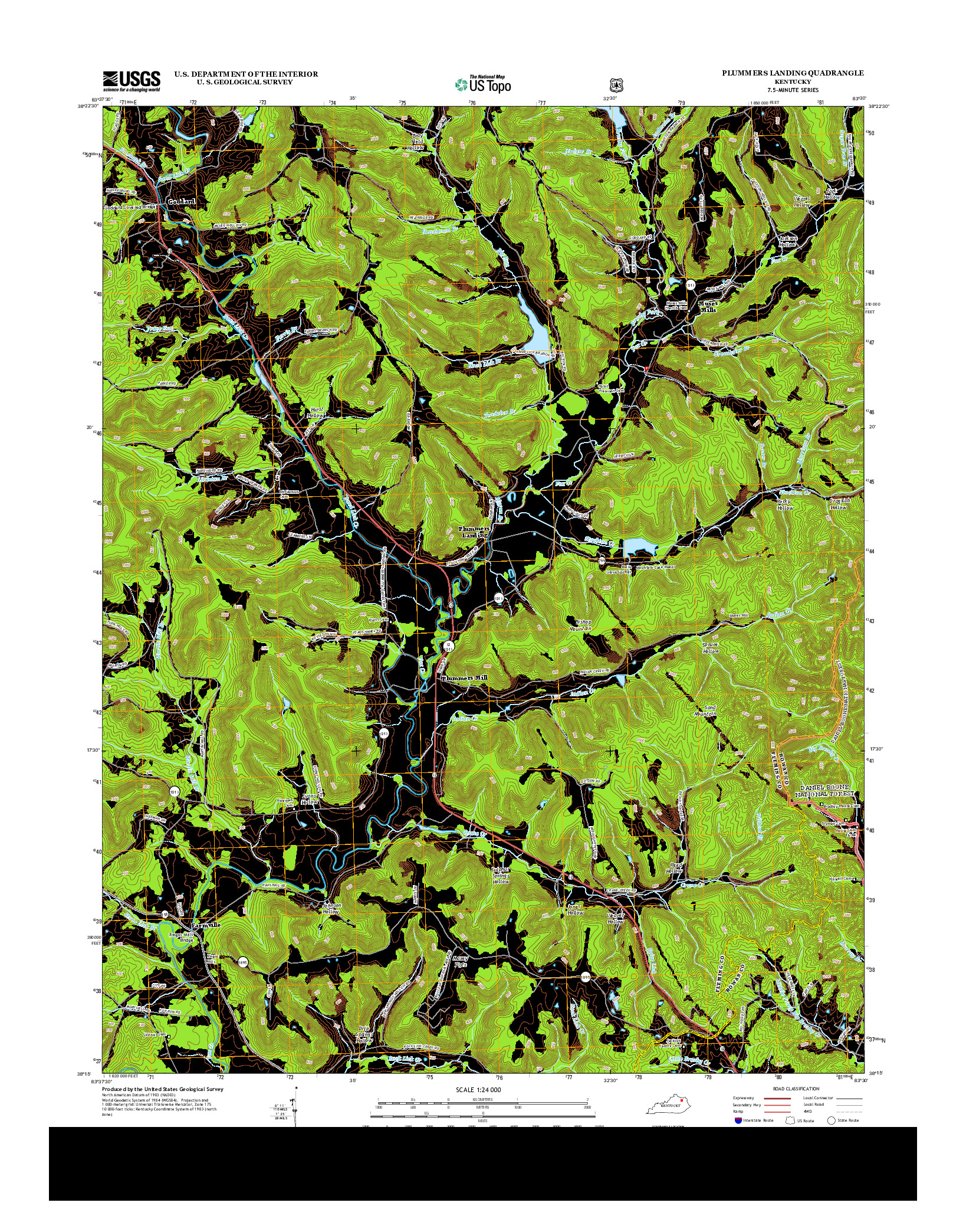 USGS US TOPO 7.5-MINUTE MAP FOR PLUMMERS LANDING, KY 2013