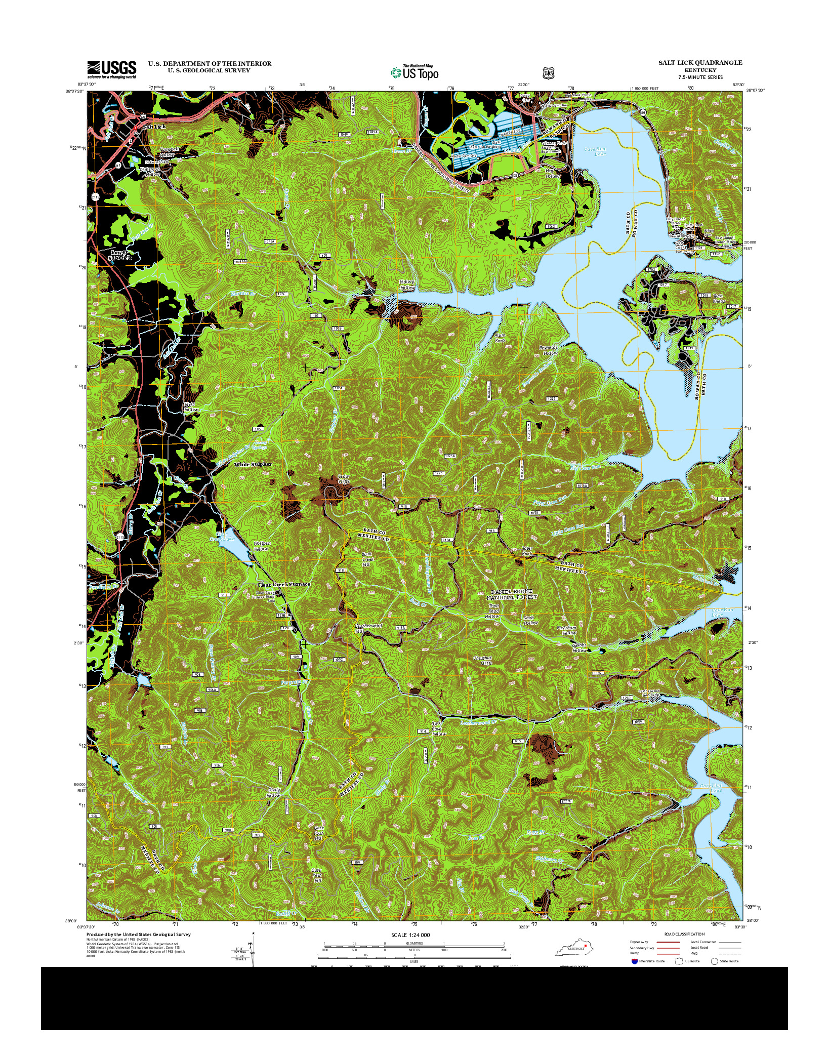 USGS US TOPO 7.5-MINUTE MAP FOR SALT LICK, KY 2013