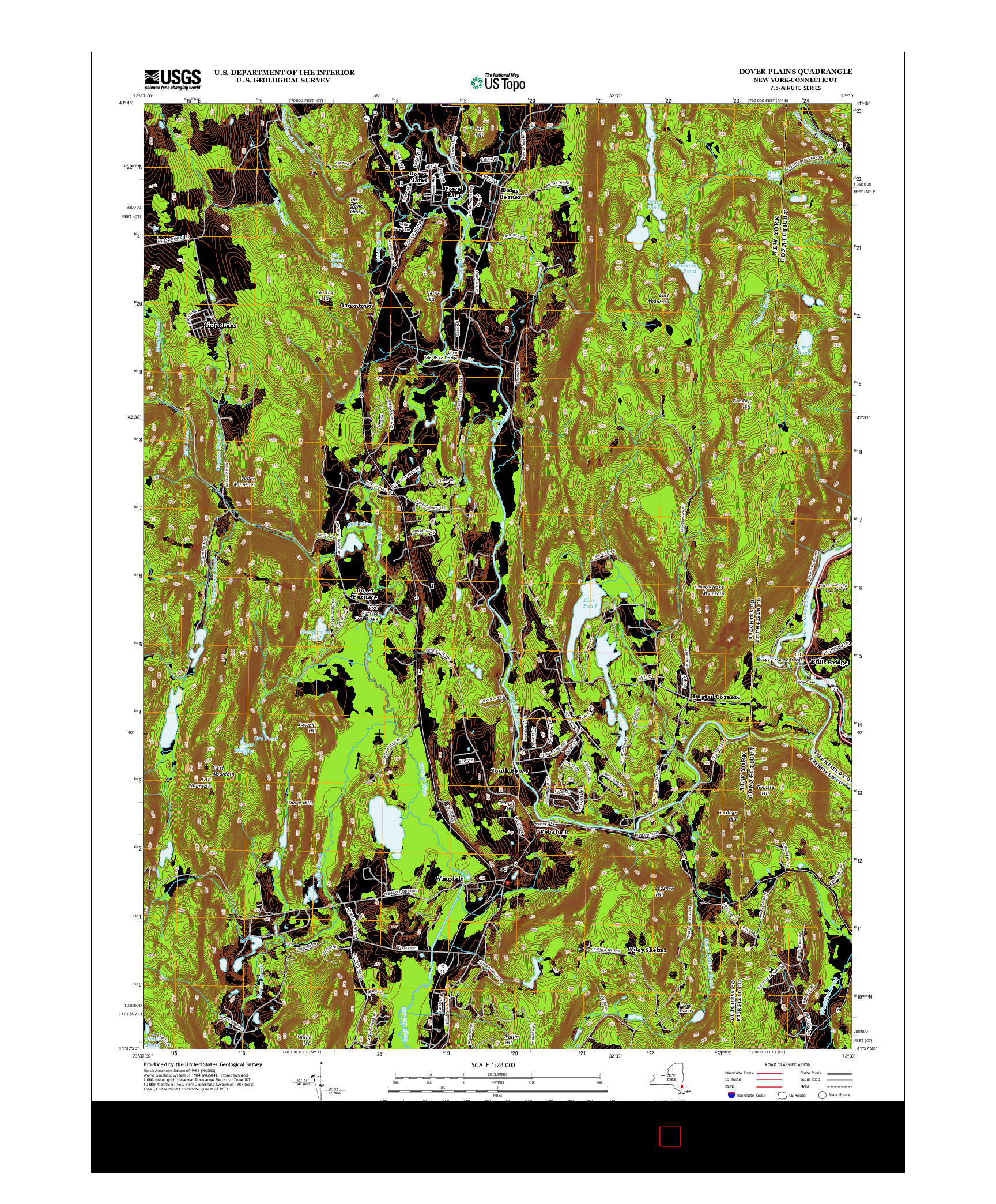 USGS US TOPO 7.5-MINUTE MAP FOR DOVER PLAINS, NY-CT 2013
