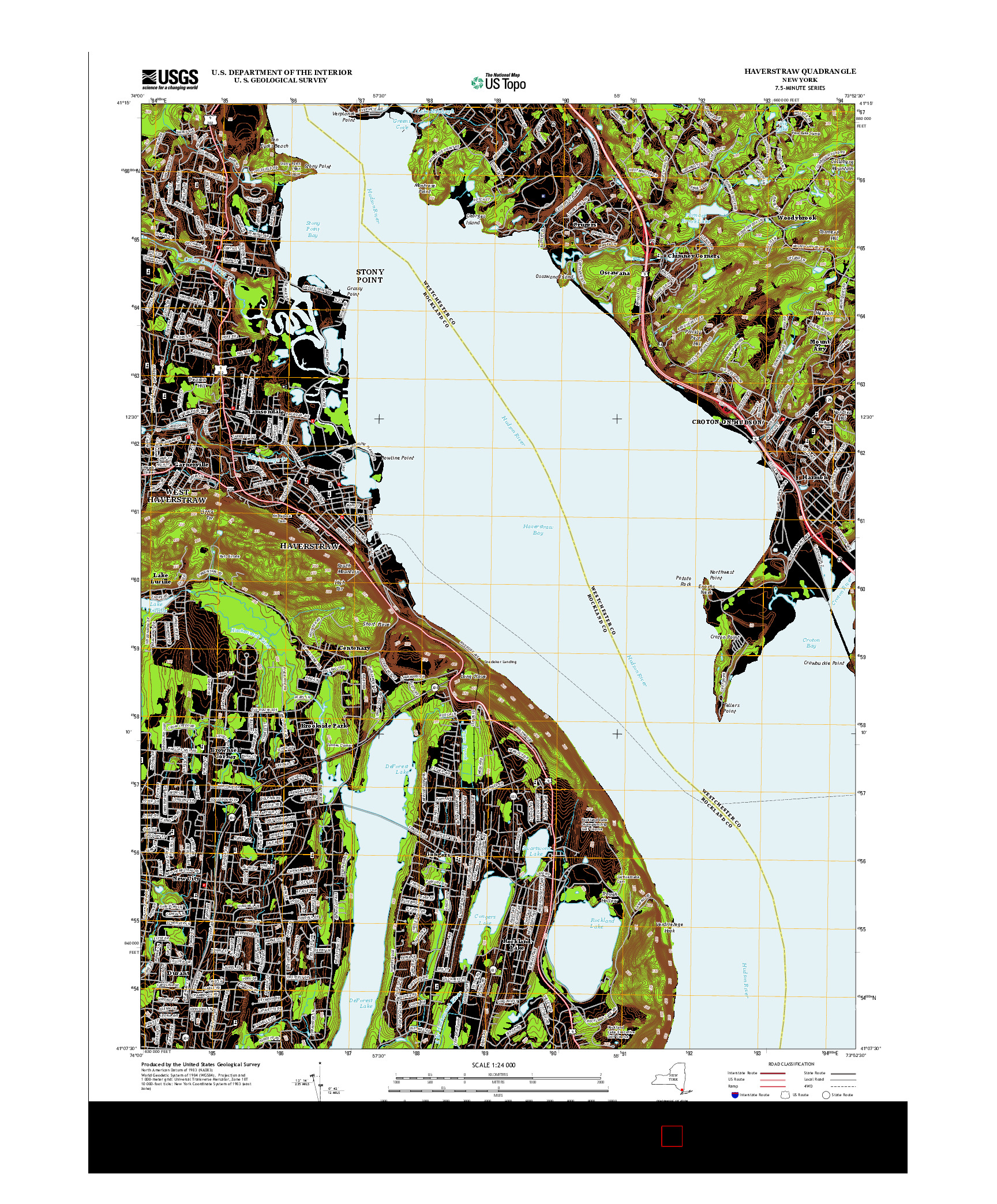 USGS US TOPO 7.5-MINUTE MAP FOR HAVERSTRAW, NY 2013