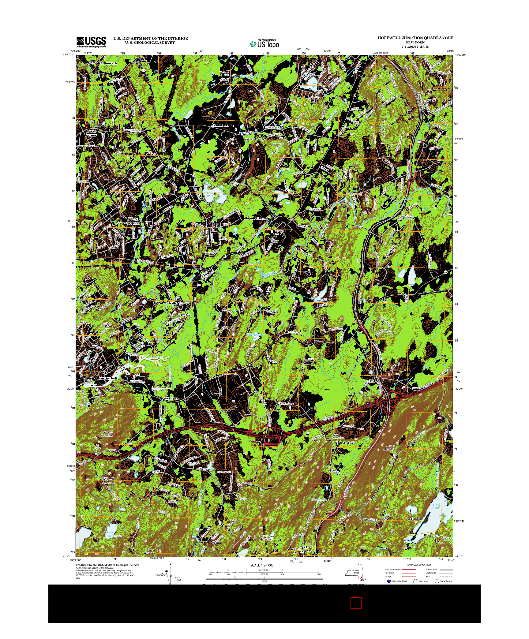 USGS US TOPO 7.5-MINUTE MAP FOR HOPEWELL JUNCTION, NY 2013
