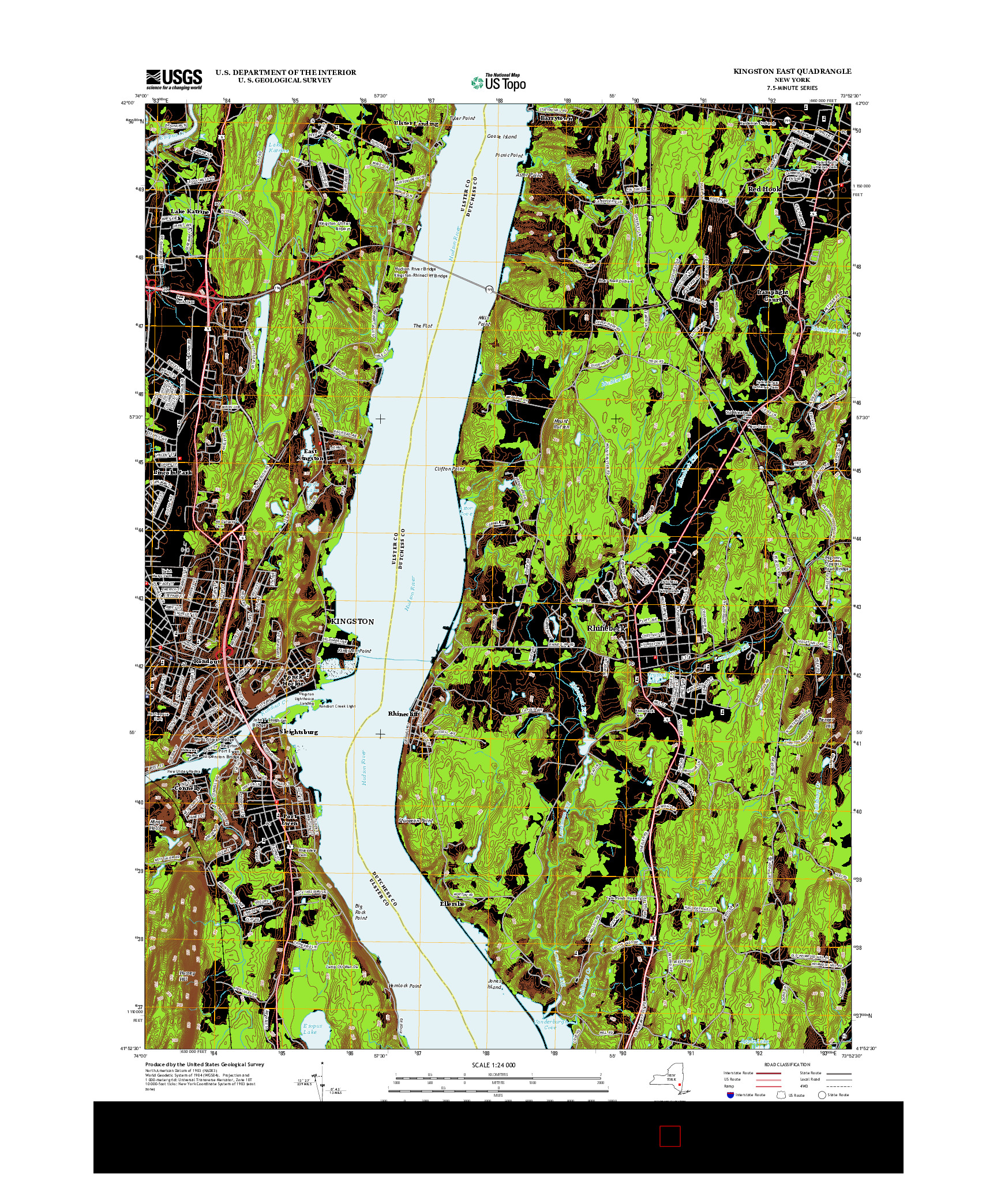 USGS US TOPO 7.5-MINUTE MAP FOR KINGSTON EAST, NY 2013