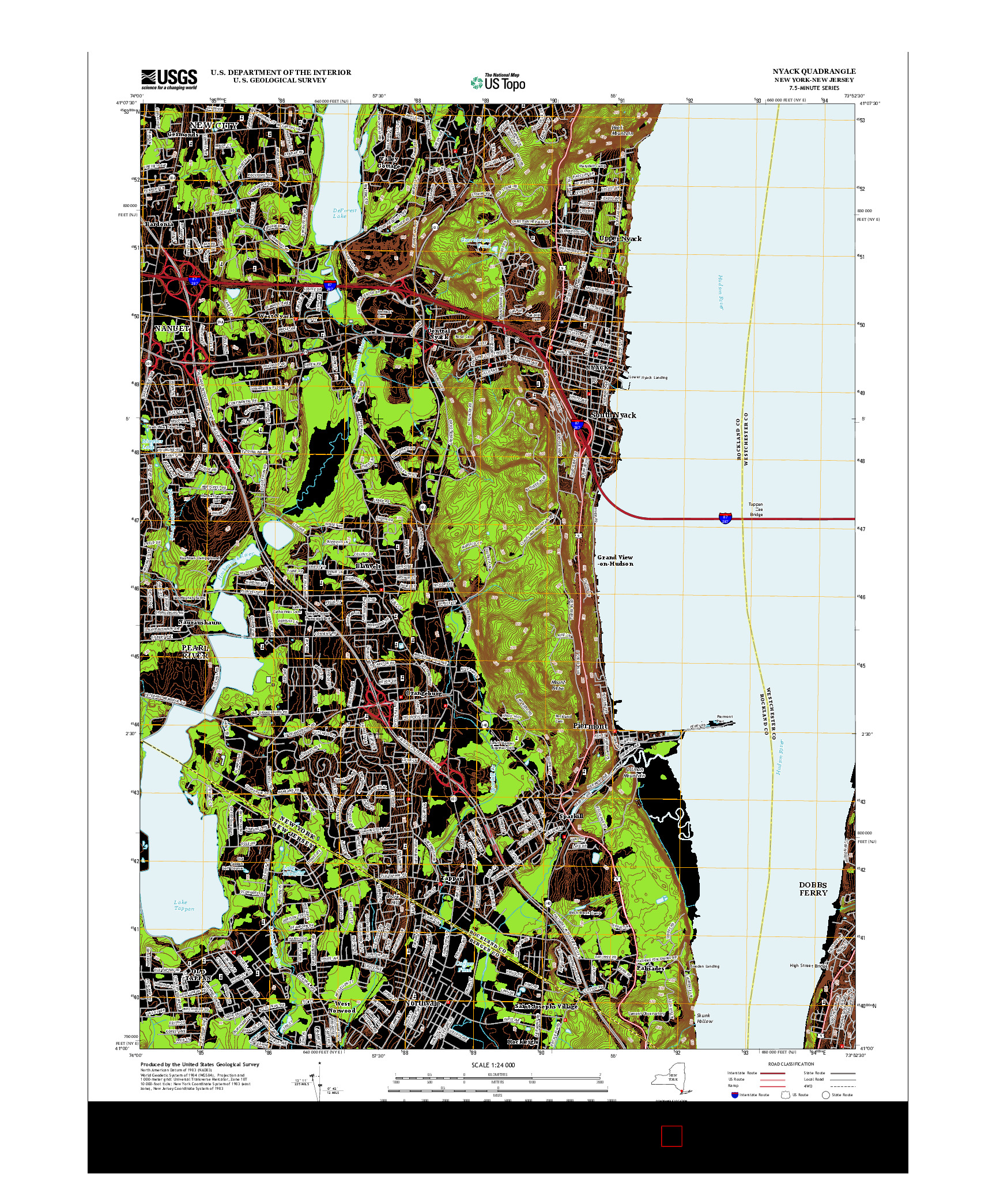 USGS US TOPO 7.5-MINUTE MAP FOR NYACK, NY-NJ 2013