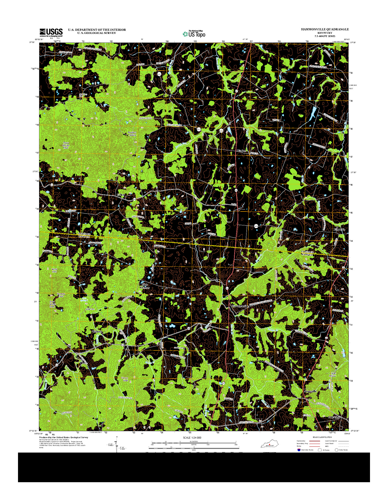 USGS US TOPO 7.5-MINUTE MAP FOR HAMMONVILLE, KY 2013