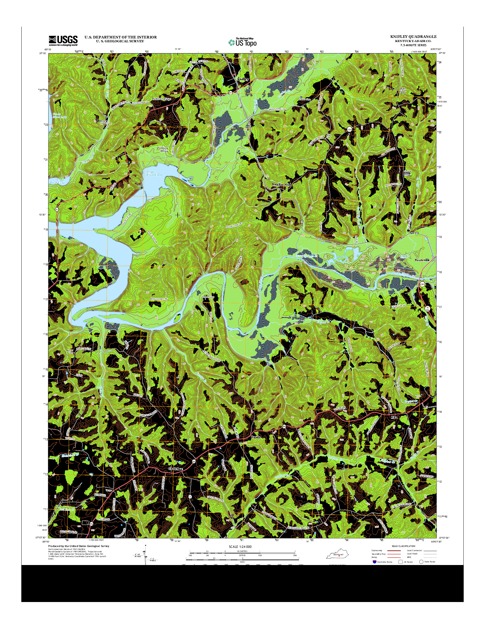 USGS US TOPO 7.5-MINUTE MAP FOR KNIFLEY, KY 2013