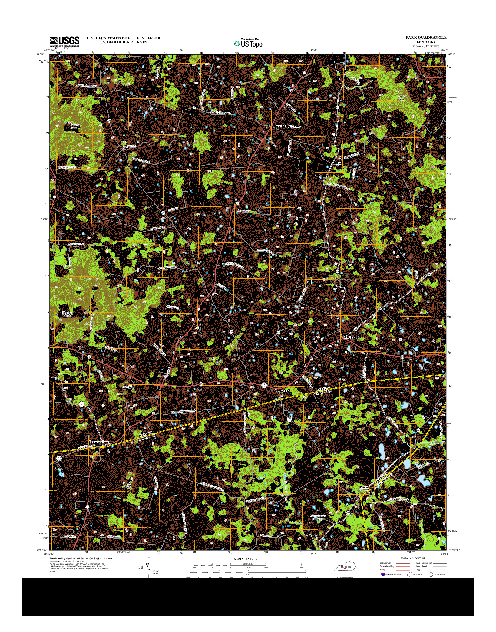 USGS US TOPO 7.5-MINUTE MAP FOR PARK, KY 2013