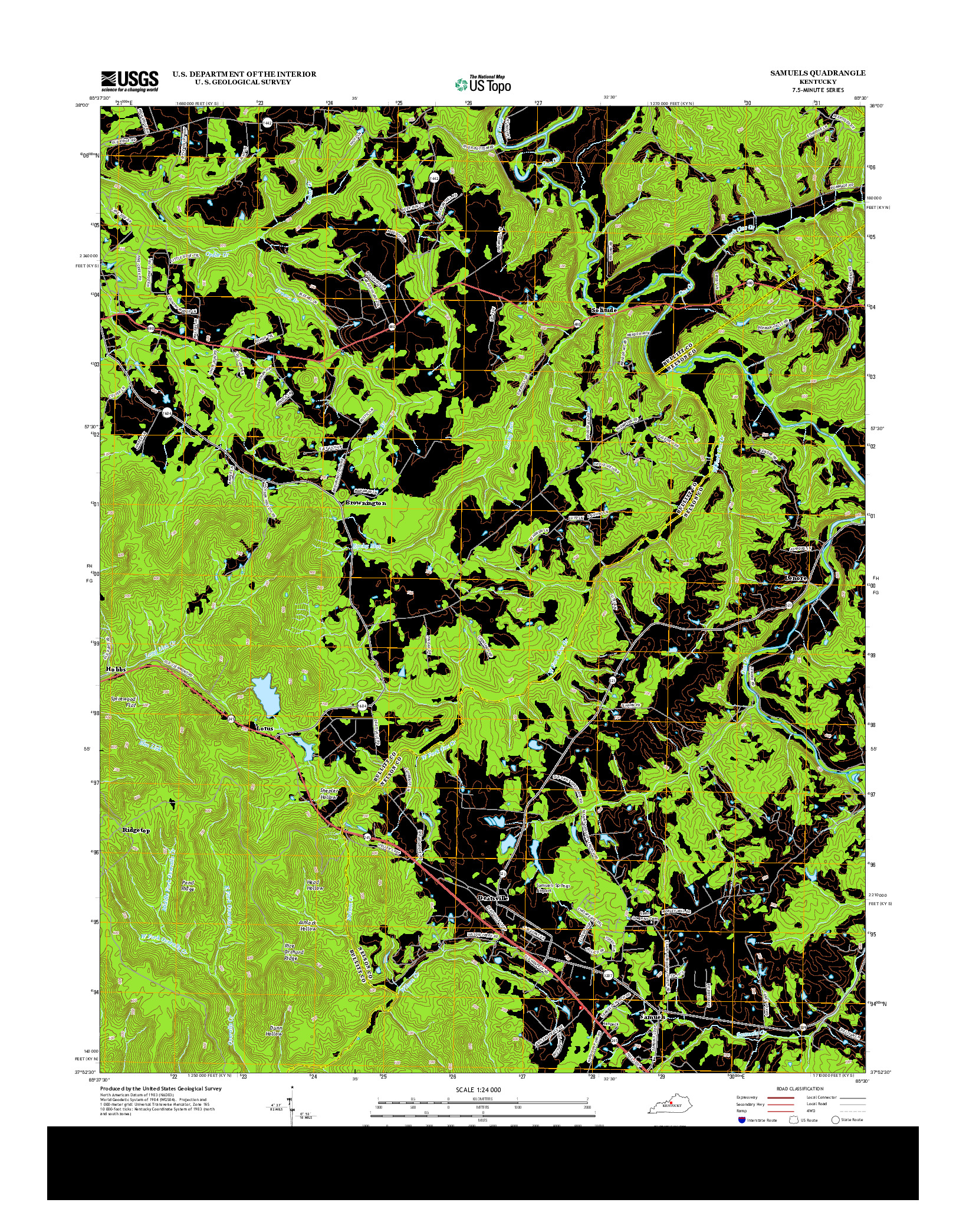 USGS US TOPO 7.5-MINUTE MAP FOR SAMUELS, KY 2013