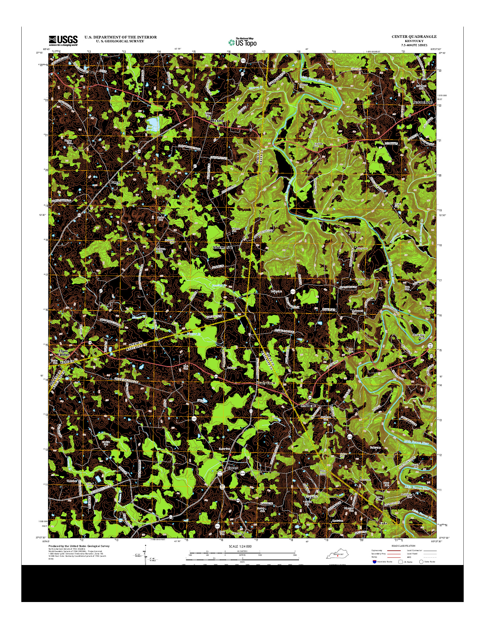 USGS US TOPO 7.5-MINUTE MAP FOR CENTER, KY 2013