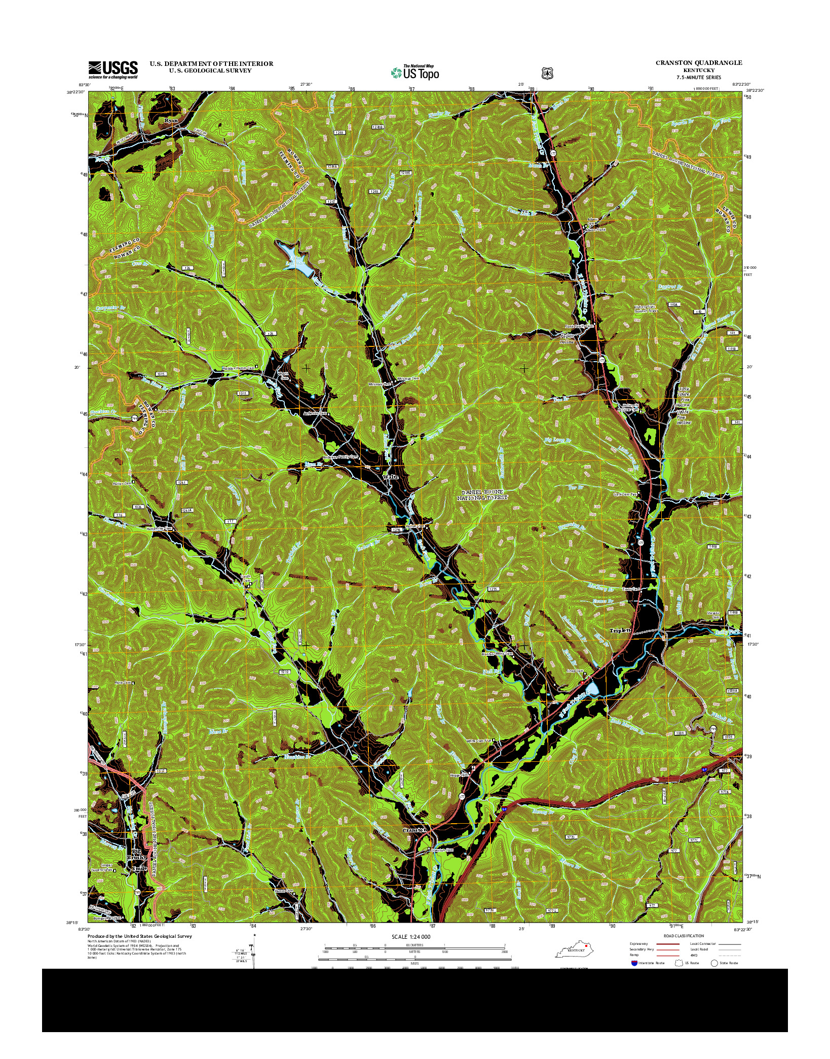 USGS US TOPO 7.5-MINUTE MAP FOR CRANSTON, KY 2013