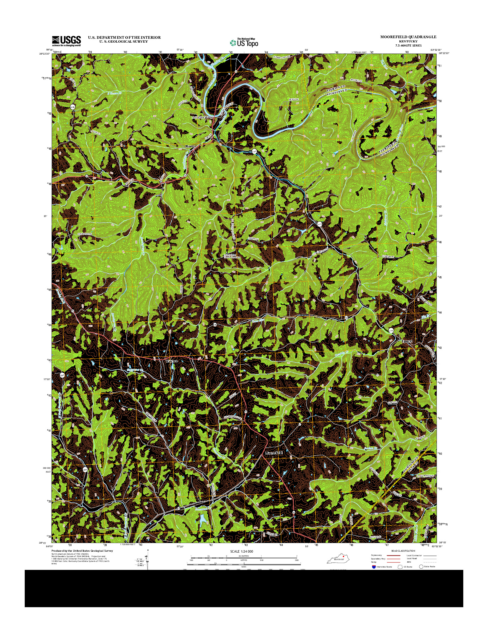 USGS US TOPO 7.5-MINUTE MAP FOR MOOREFIELD, KY 2013