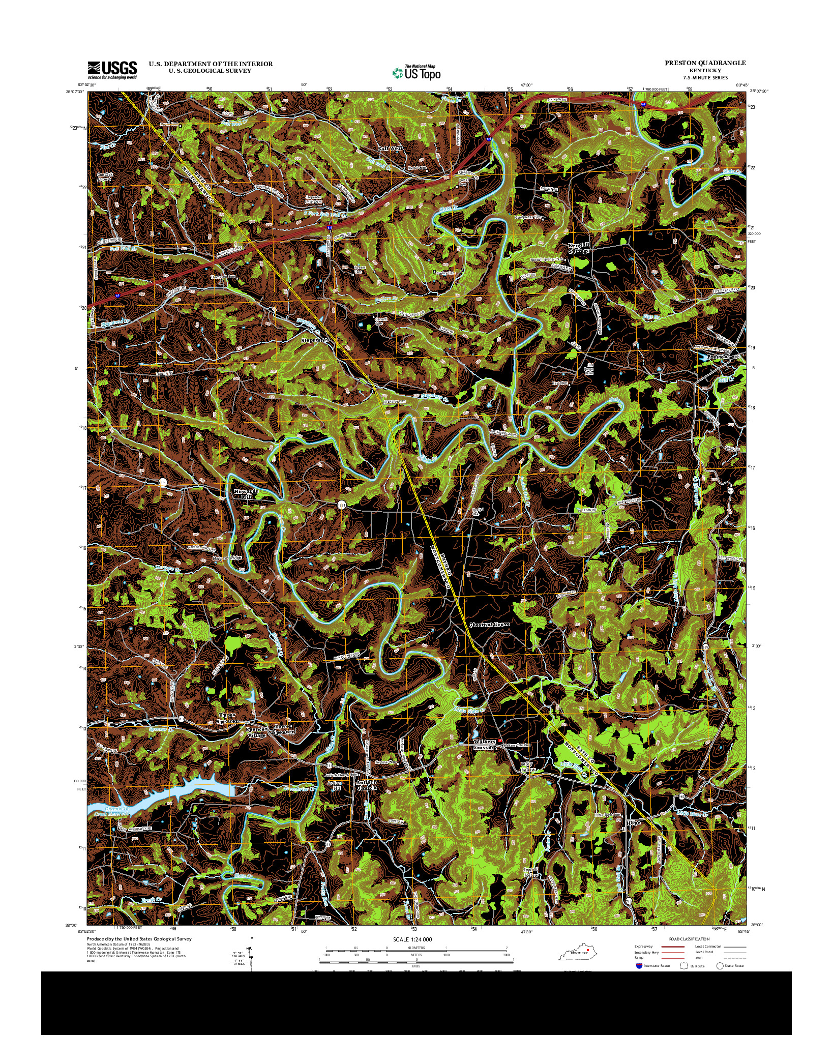 USGS US TOPO 7.5-MINUTE MAP FOR PRESTON, KY 2013