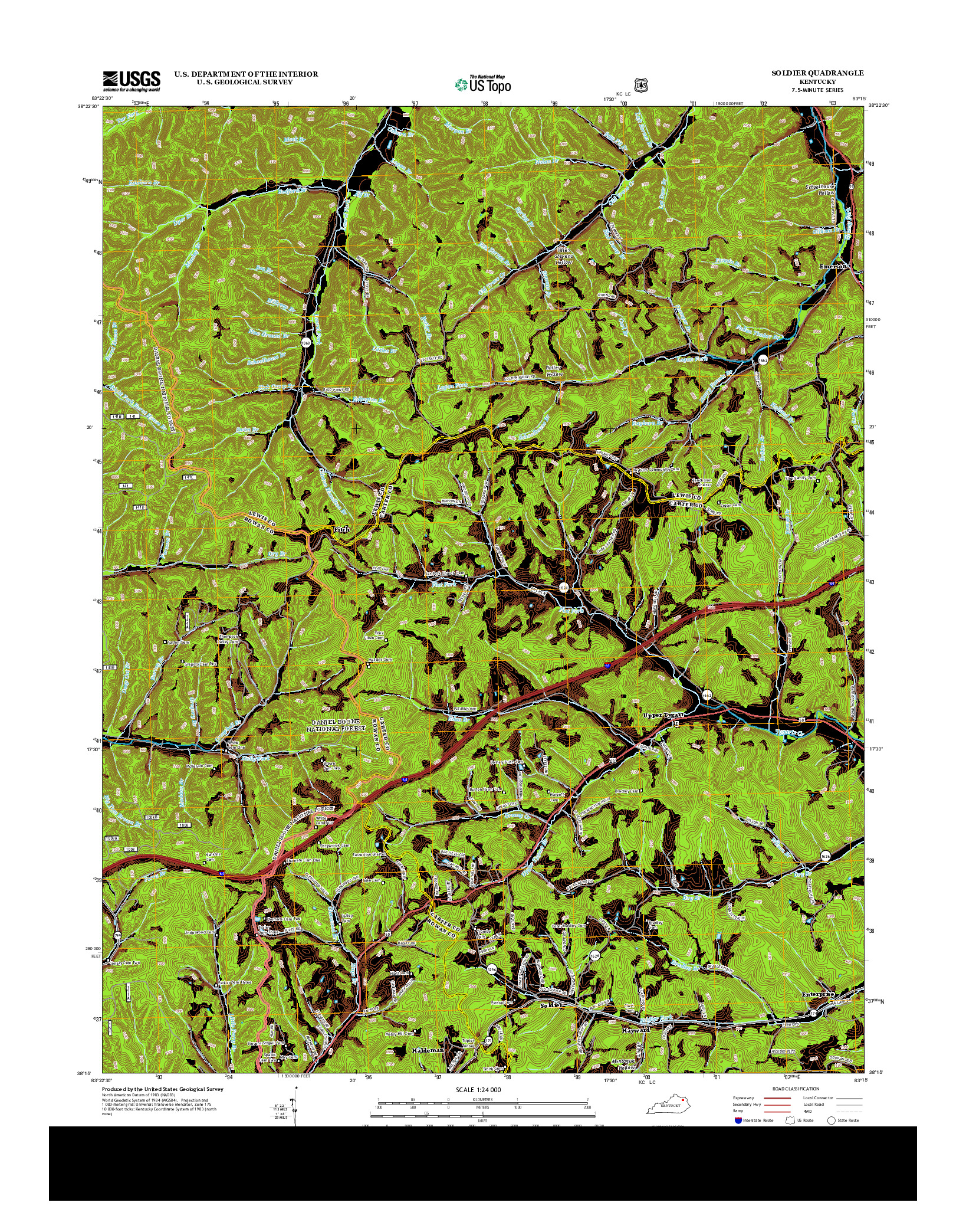 USGS US TOPO 7.5-MINUTE MAP FOR SOLDIER, KY 2013