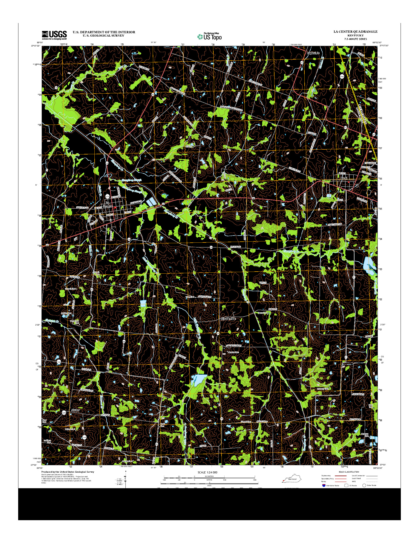 USGS US TOPO 7.5-MINUTE MAP FOR LA CENTER, KY 2013