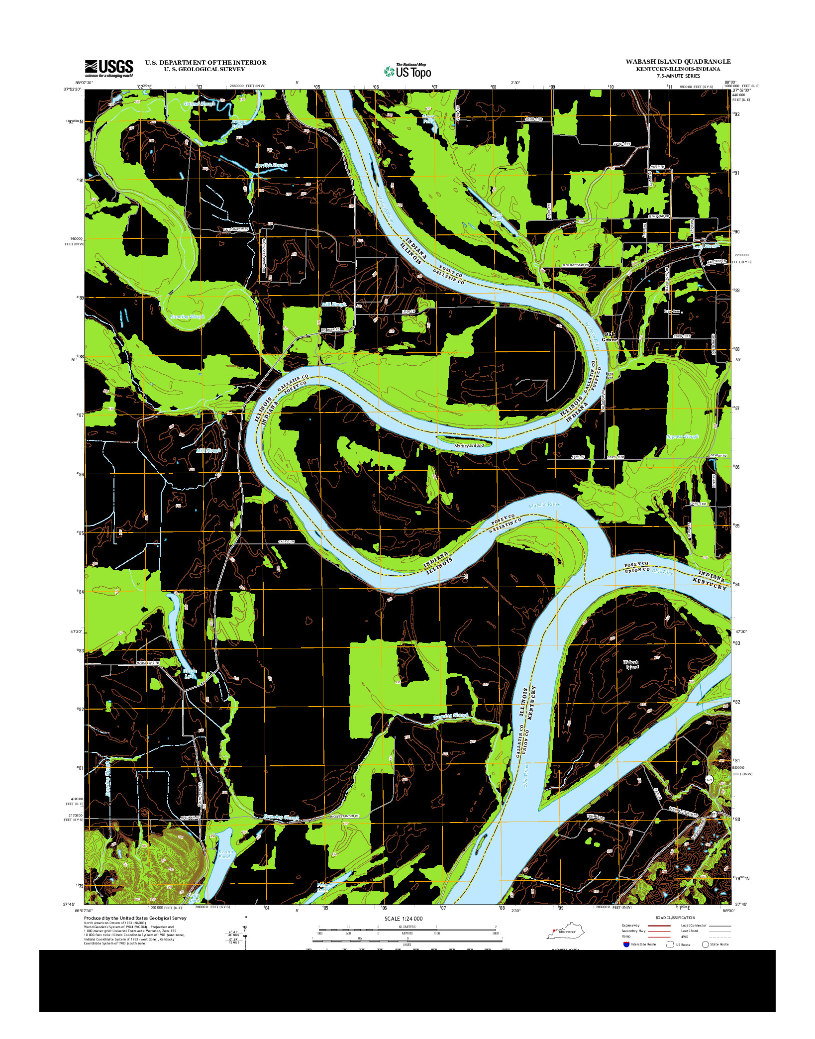USGS US TOPO 7.5-MINUTE MAP FOR WABASH ISLAND, KY-IL-IN 2013