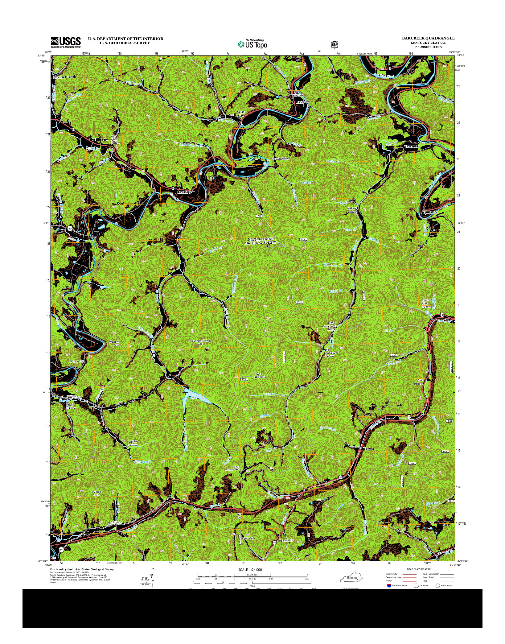 USGS US TOPO 7.5-MINUTE MAP FOR BARCREEK, KY 2013