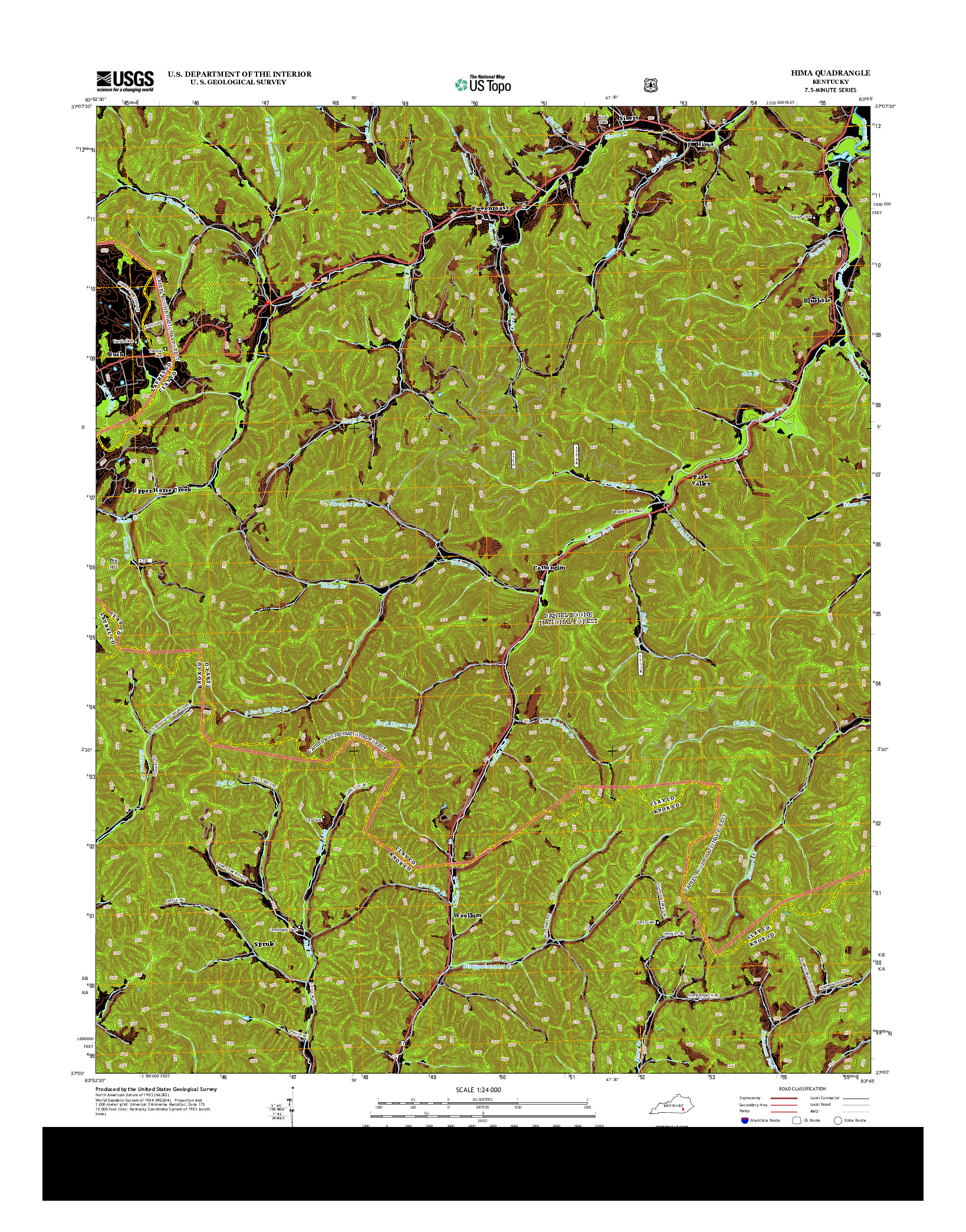 USGS US TOPO 7.5-MINUTE MAP FOR HIMA, KY 2013