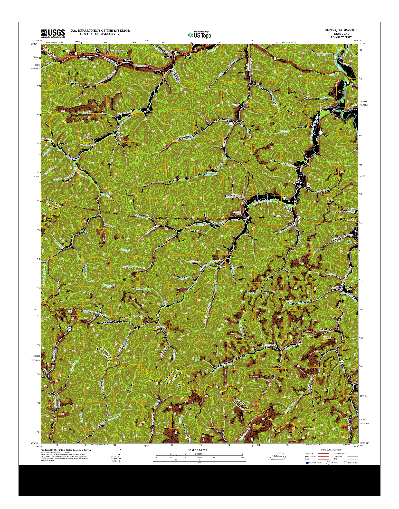 USGS US TOPO 7.5-MINUTE MAP FOR SEITZ, KY 2013