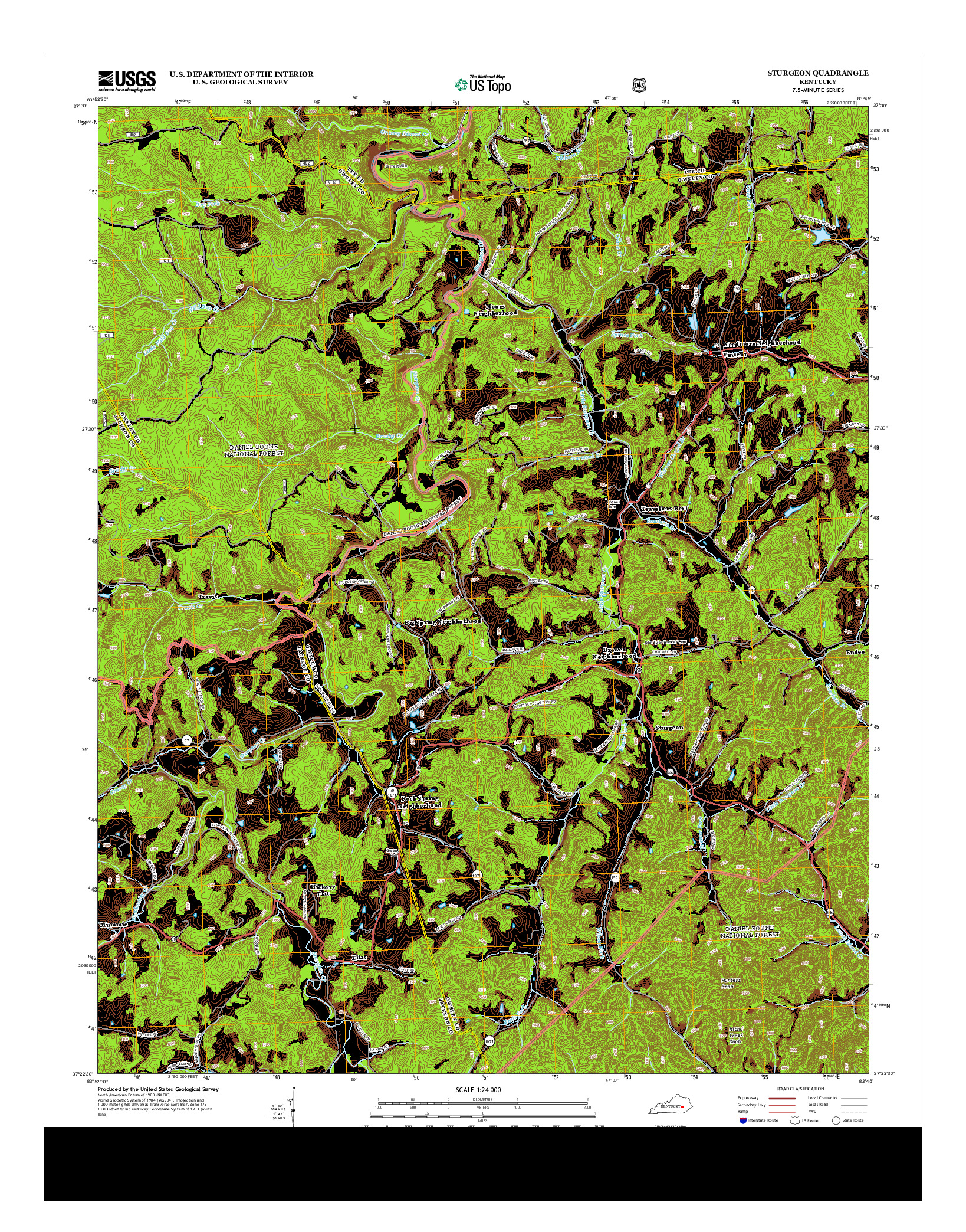 USGS US TOPO 7.5-MINUTE MAP FOR STURGEON, KY 2013