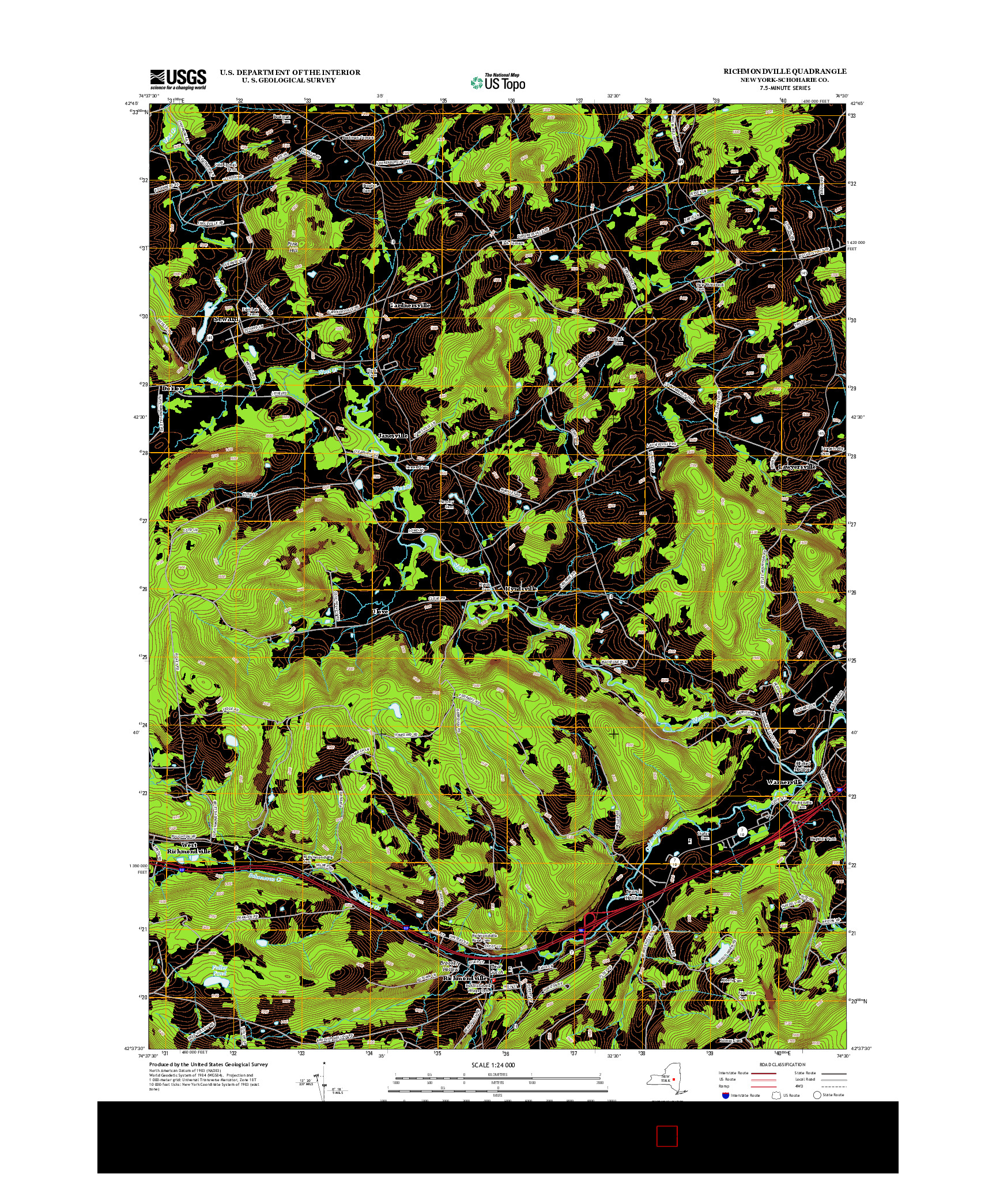 USGS US TOPO 7.5-MINUTE MAP FOR RICHMONDVILLE, NY 2013