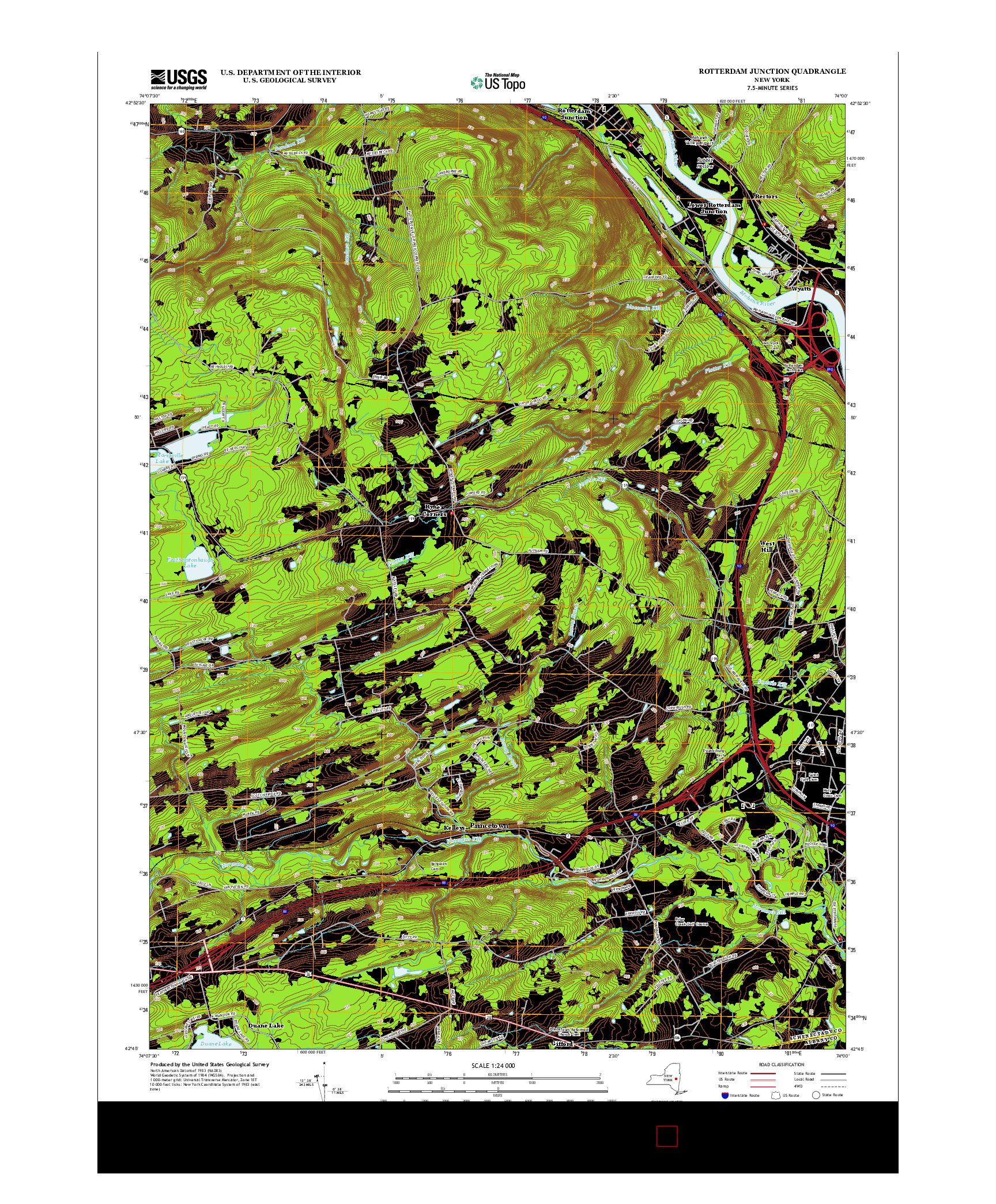 USGS US TOPO 7.5-MINUTE MAP FOR ROTTERDAM JUNCTION, NY 2013
