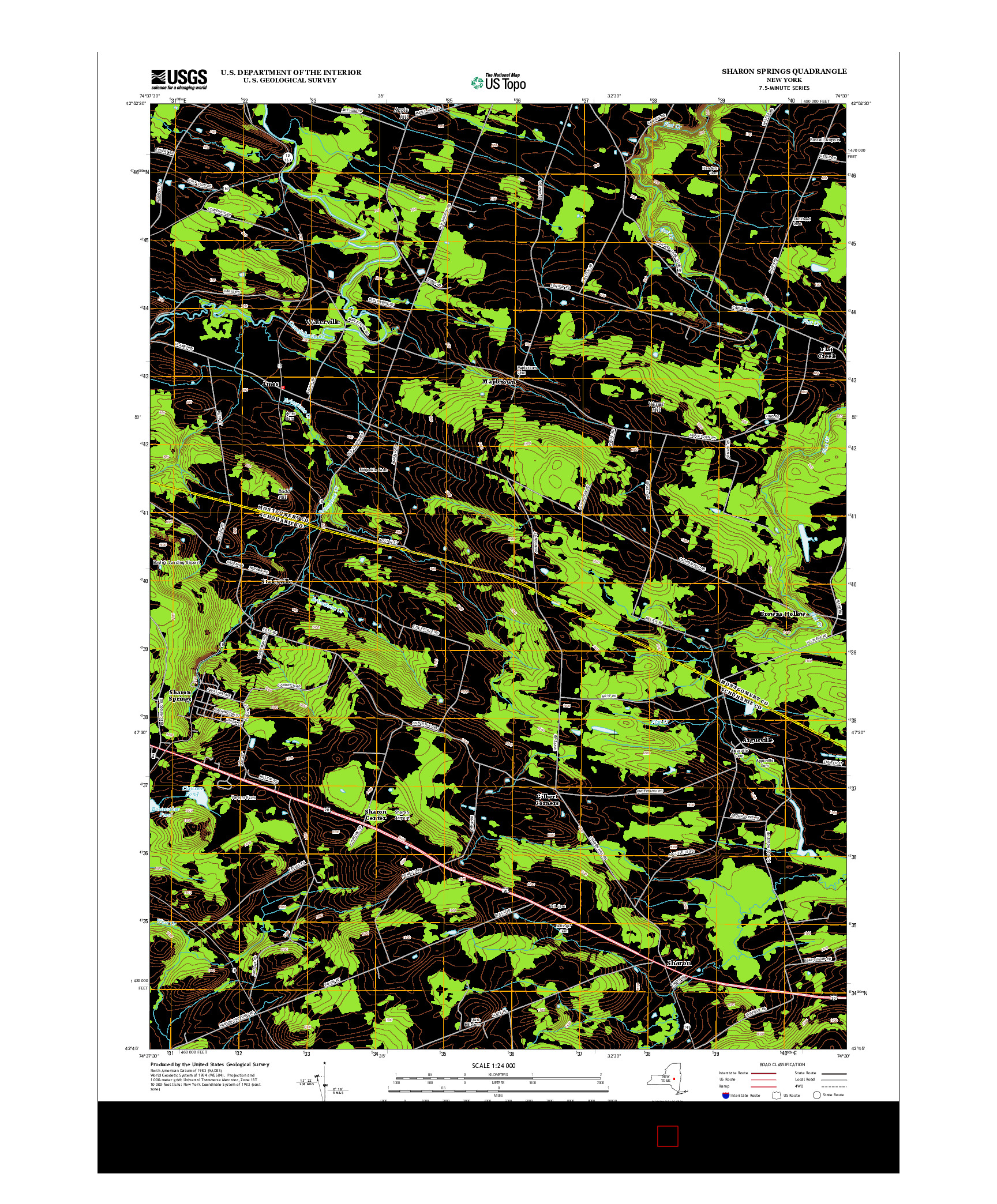 USGS US TOPO 7.5-MINUTE MAP FOR SHARON SPRINGS, NY 2013