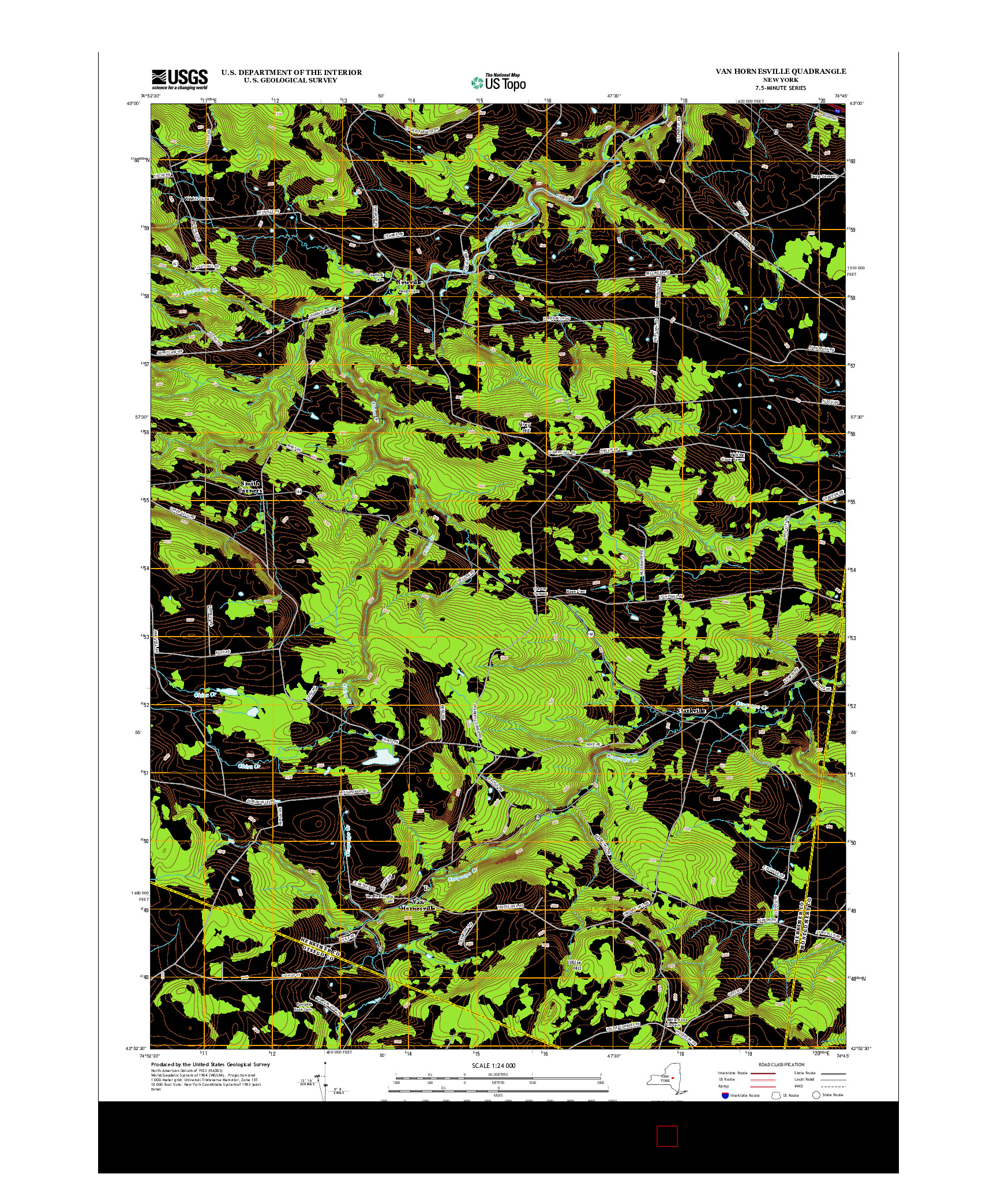 USGS US TOPO 7.5-MINUTE MAP FOR VAN HORNESVILLE, NY 2013
