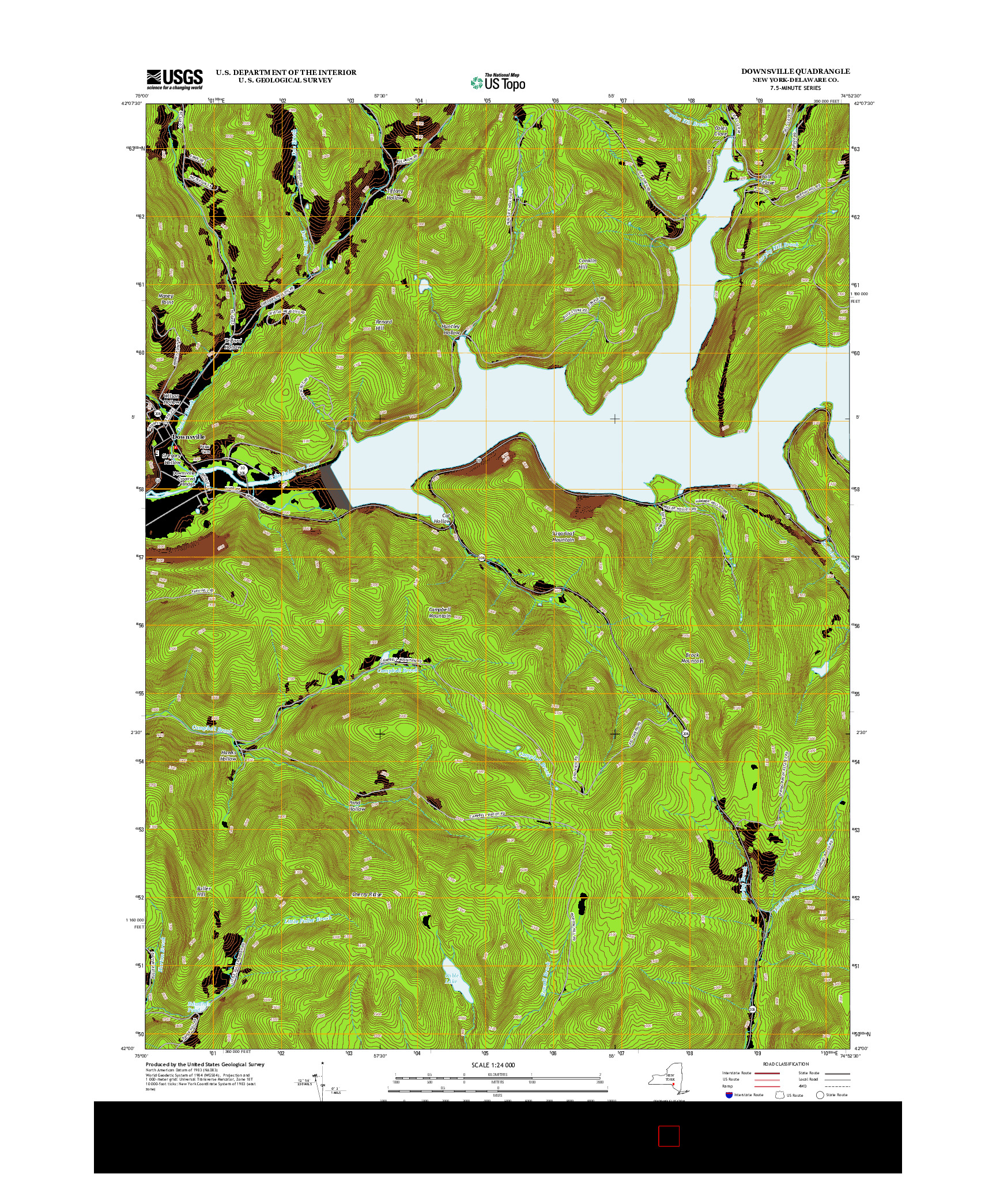 USGS US TOPO 7.5-MINUTE MAP FOR DOWNSVILLE, NY 2013