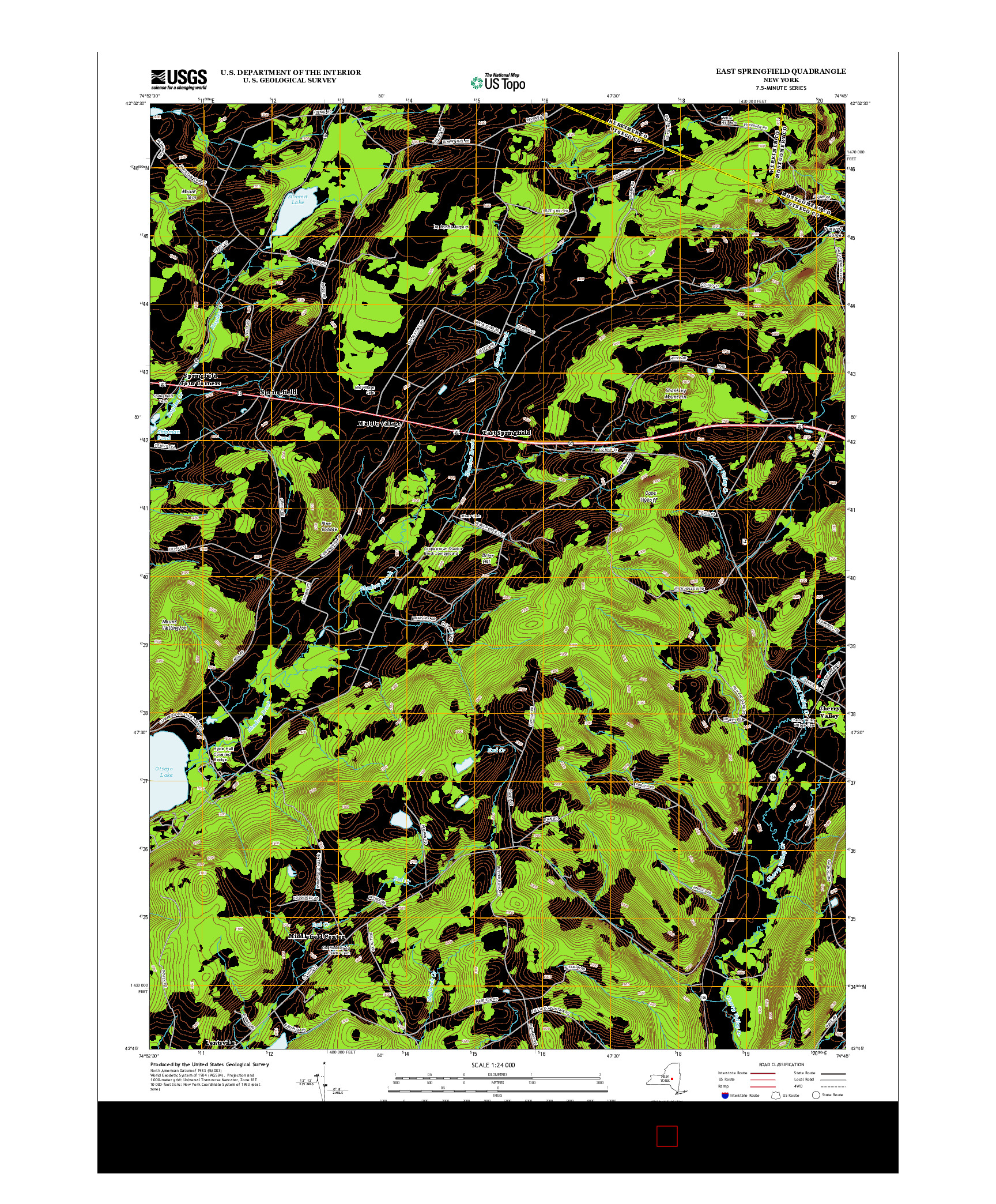 USGS US TOPO 7.5-MINUTE MAP FOR EAST SPRINGFIELD, NY 2013