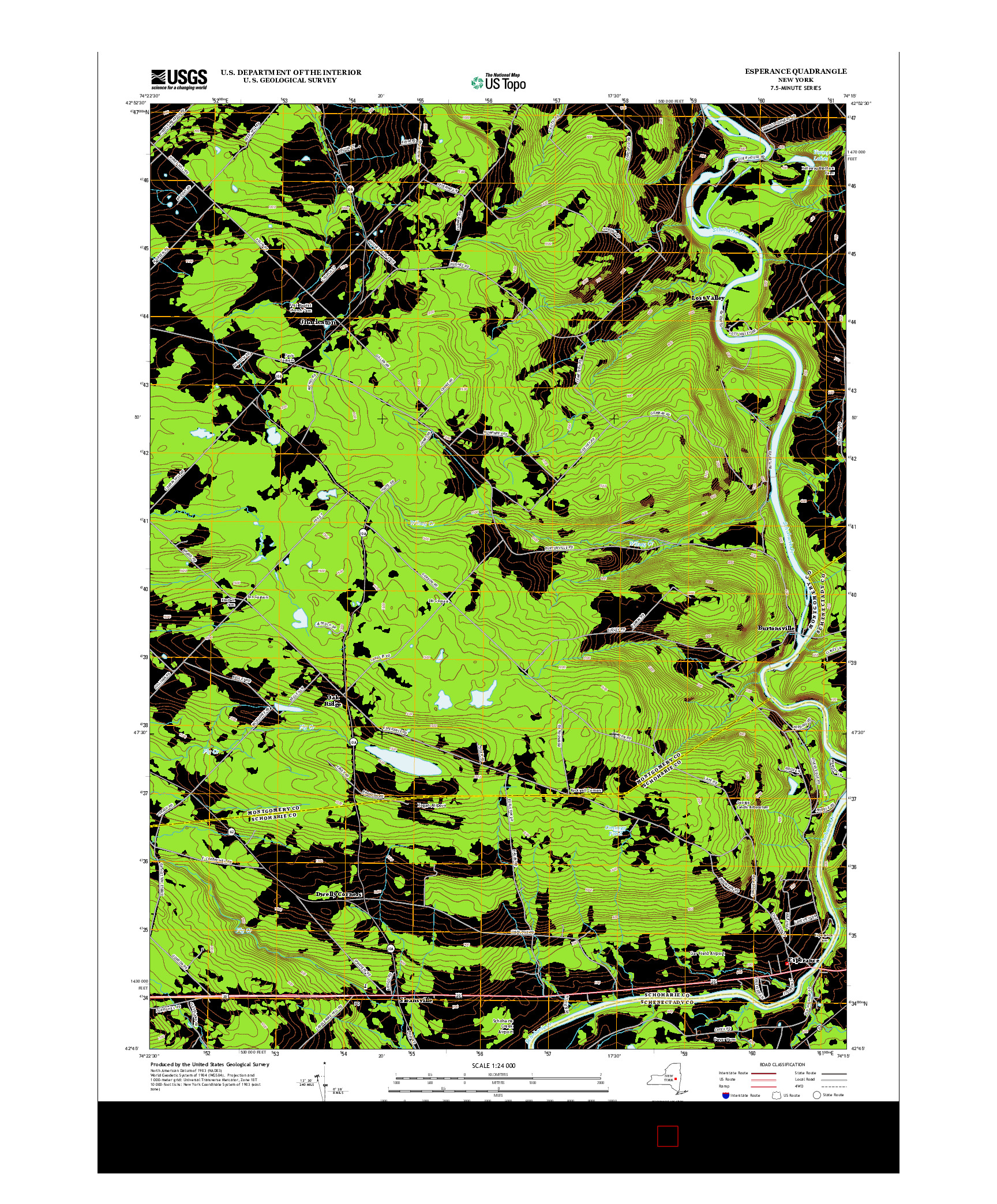 USGS US TOPO 7.5-MINUTE MAP FOR ESPERANCE, NY 2013