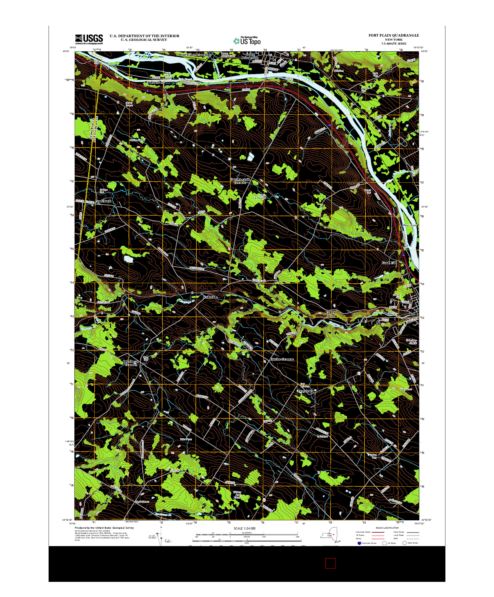 USGS US TOPO 7.5-MINUTE MAP FOR FORT PLAIN, NY 2013