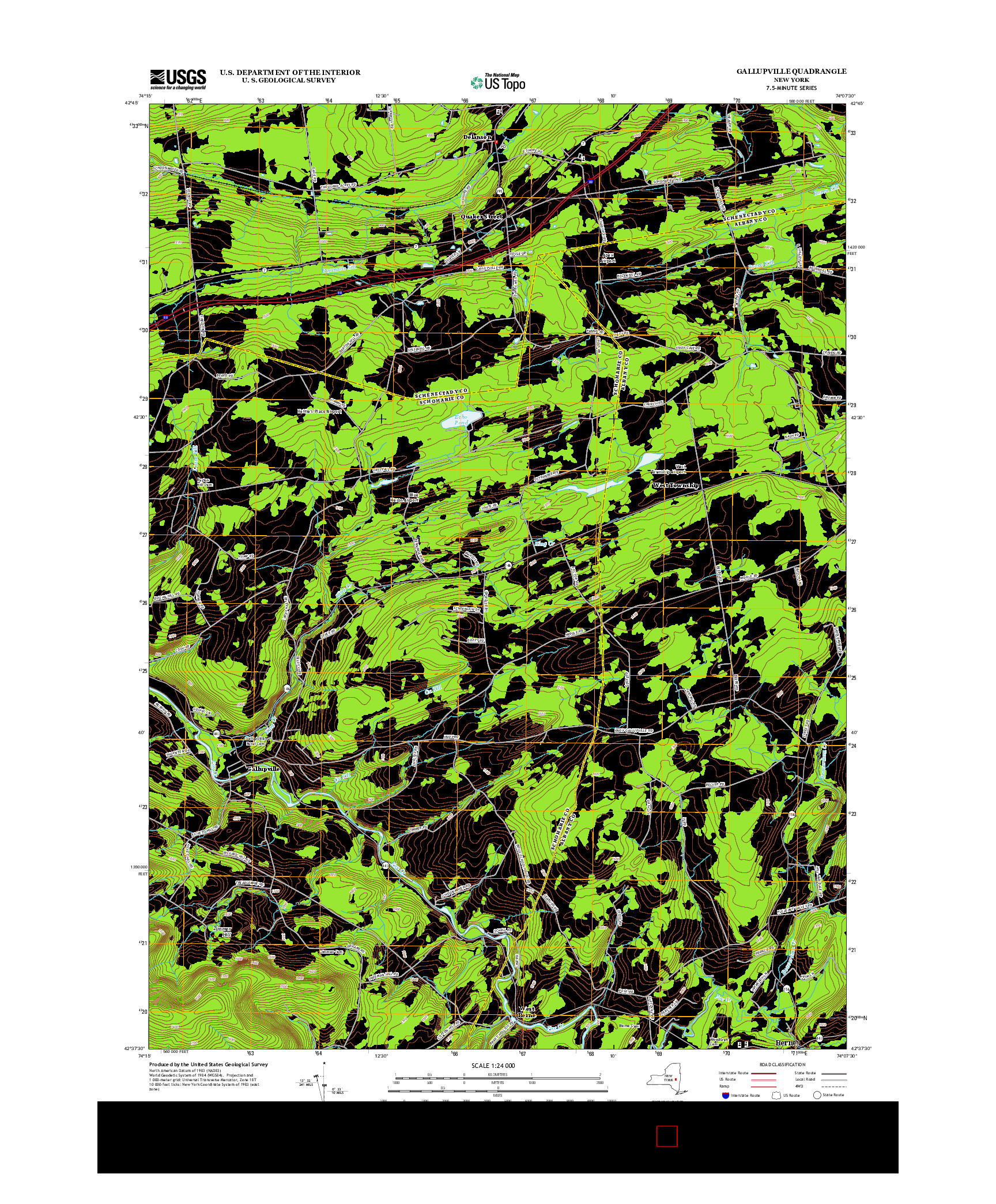 USGS US TOPO 7.5-MINUTE MAP FOR GALLUPVILLE, NY 2013