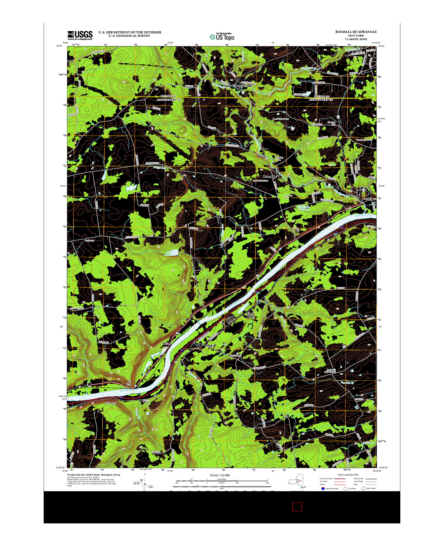 USGS US TOPO 7.5-MINUTE MAP FOR RANDALL, NY 2013