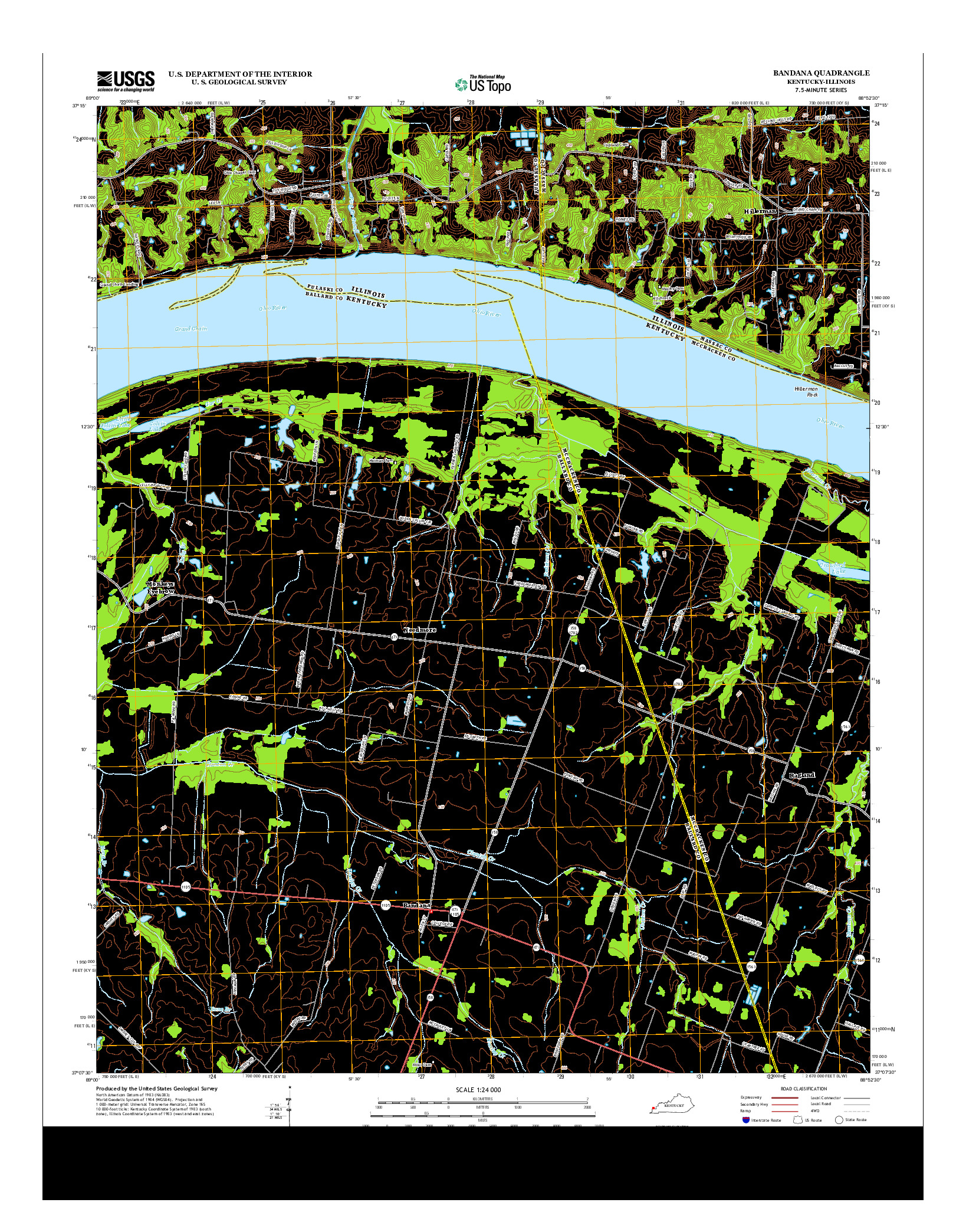 USGS US TOPO 7.5-MINUTE MAP FOR BANDANA, KY-IL 2013